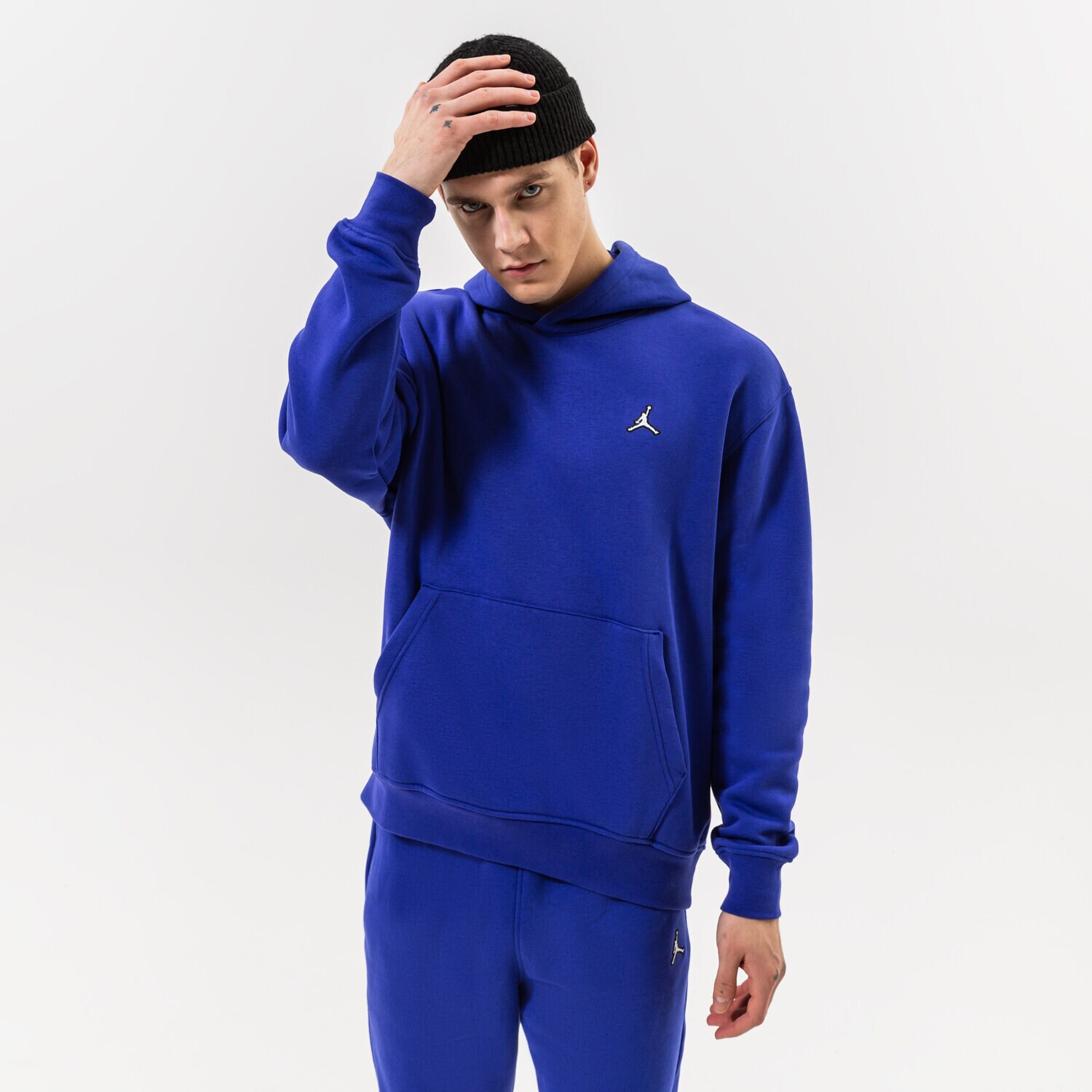 Bluza męska JORDAN BLUZA Z KAPTUREM M J ESSENTIAL FLEECE DQ7466-432 NIEBIESKI