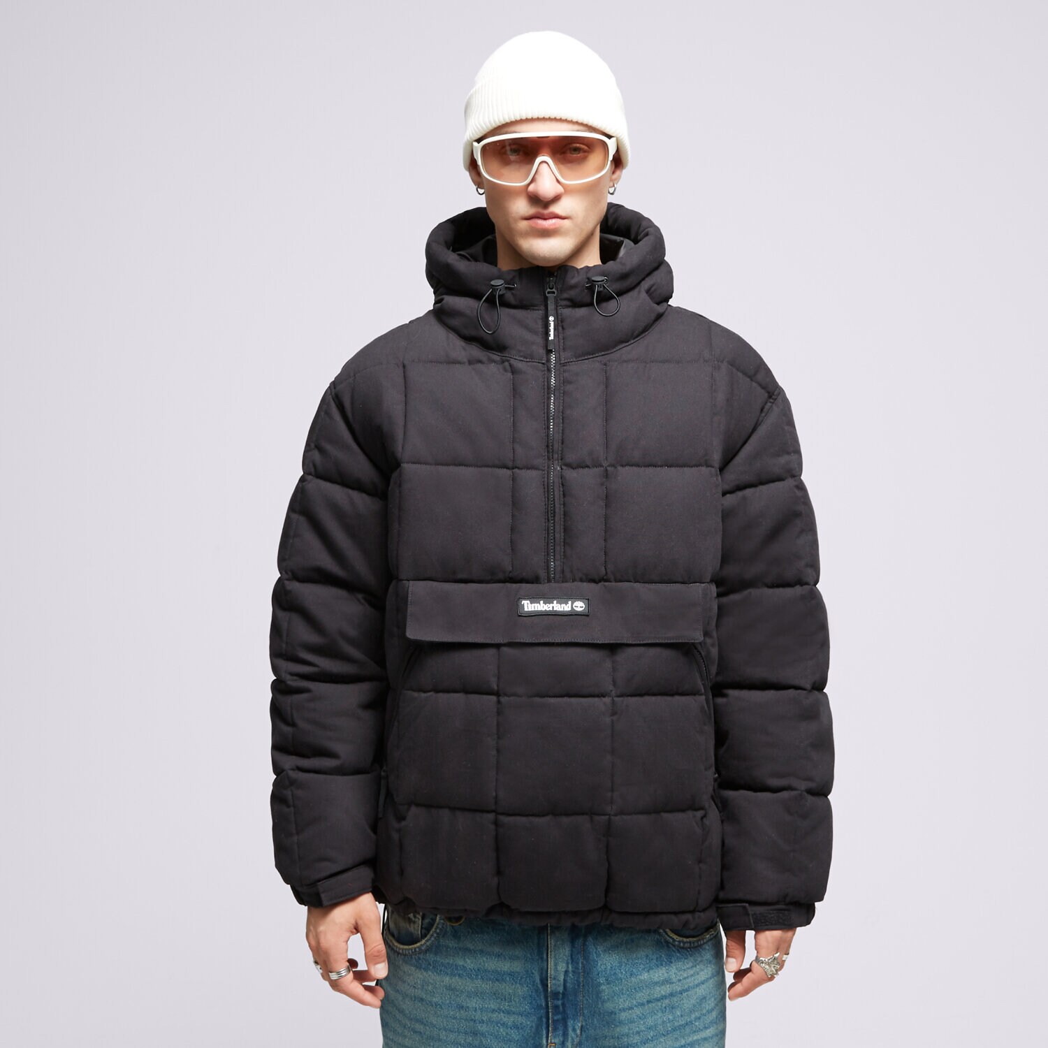 Kurtka zimowa męska TIMBERLAND KURTKA ZIMOWA PU PUFFER ANORAK BLACK TB0A5VCH0011 CZARNY