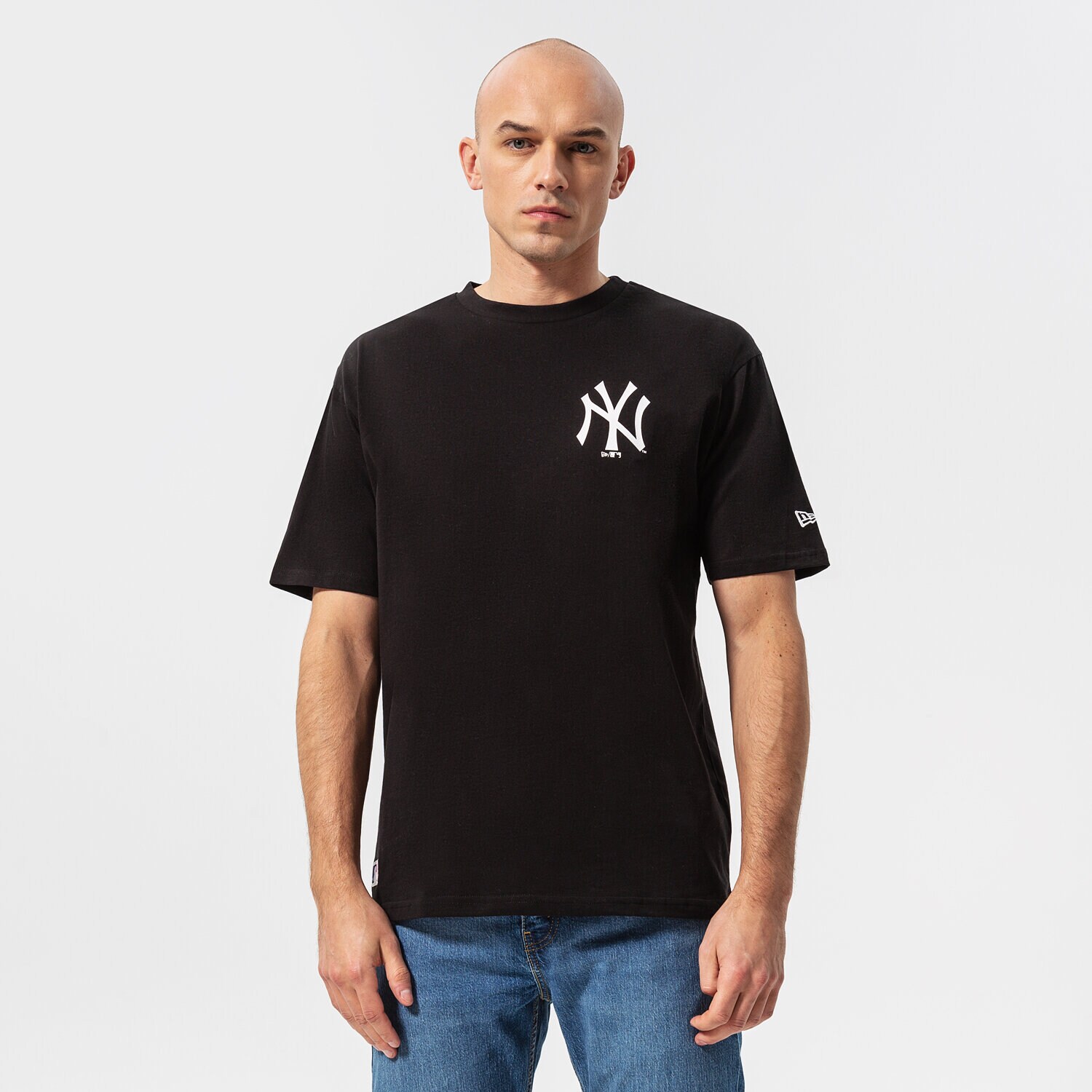 Koszulka, t-shirt sportowy męski NEW ERA T-SHIRT MLB ESSS LC OS NYY NEW YORK YANKEES 12195450 CZARNY
