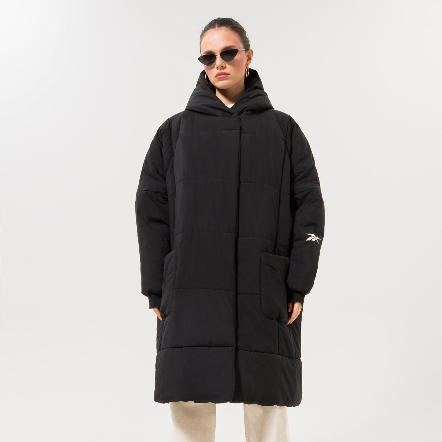 Kurtka zimowa damska REEBOK KURTKA ZIMOWA S PAD LONG JACKET BLACK