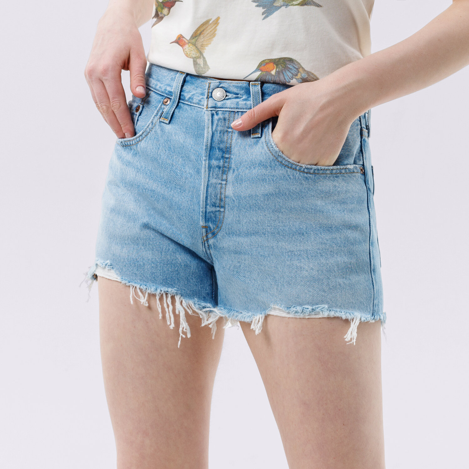 Krótkie spodenki, szorty damskie LEVI'S SZORTY 501 ORIGINAL SHORT 56327-0086 NIEBIESKI