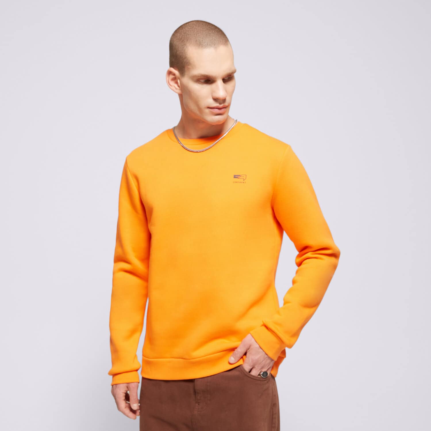 Bluza męska CONFRONT BLUZA SMALL LOGO CREW ORANGE CF321BLM32002 POMARAŃCZOWY
