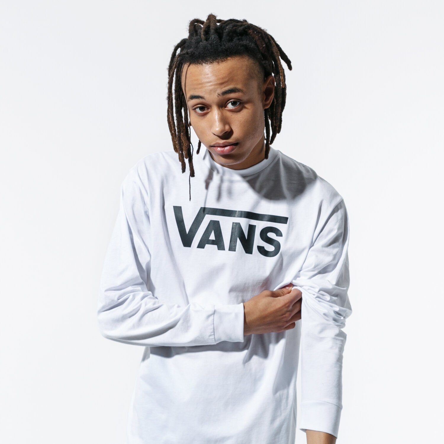 Koszulka, t-shirt sportowy męski VANS T-SHIRT VANS CLASSIC LS VN000K6HYB21 BIAŁY