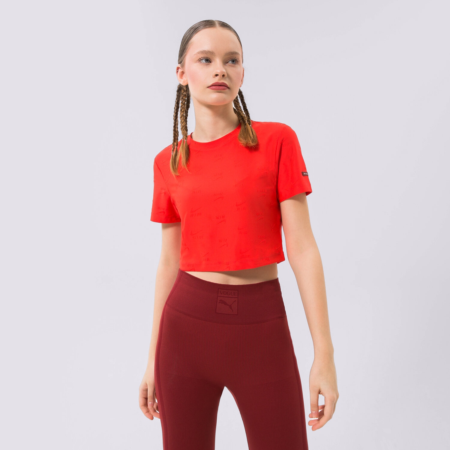 Koszulka, t-shirt damski NIKE T-SHIRT W NSW AIR SS CROP DV4368-696 CZERWONY