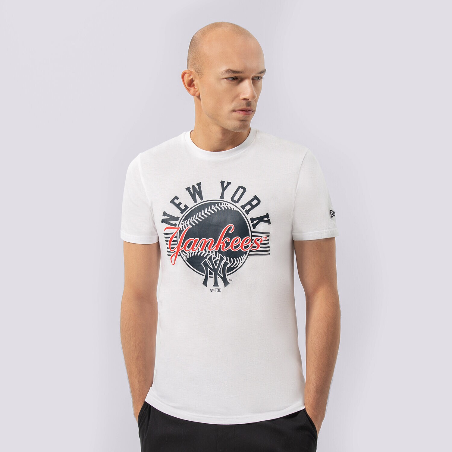 Koszulka, t-shirt sportowy męski NEW ERA T-SHIRT TEE NYY WHT 13051085 BIAŁY