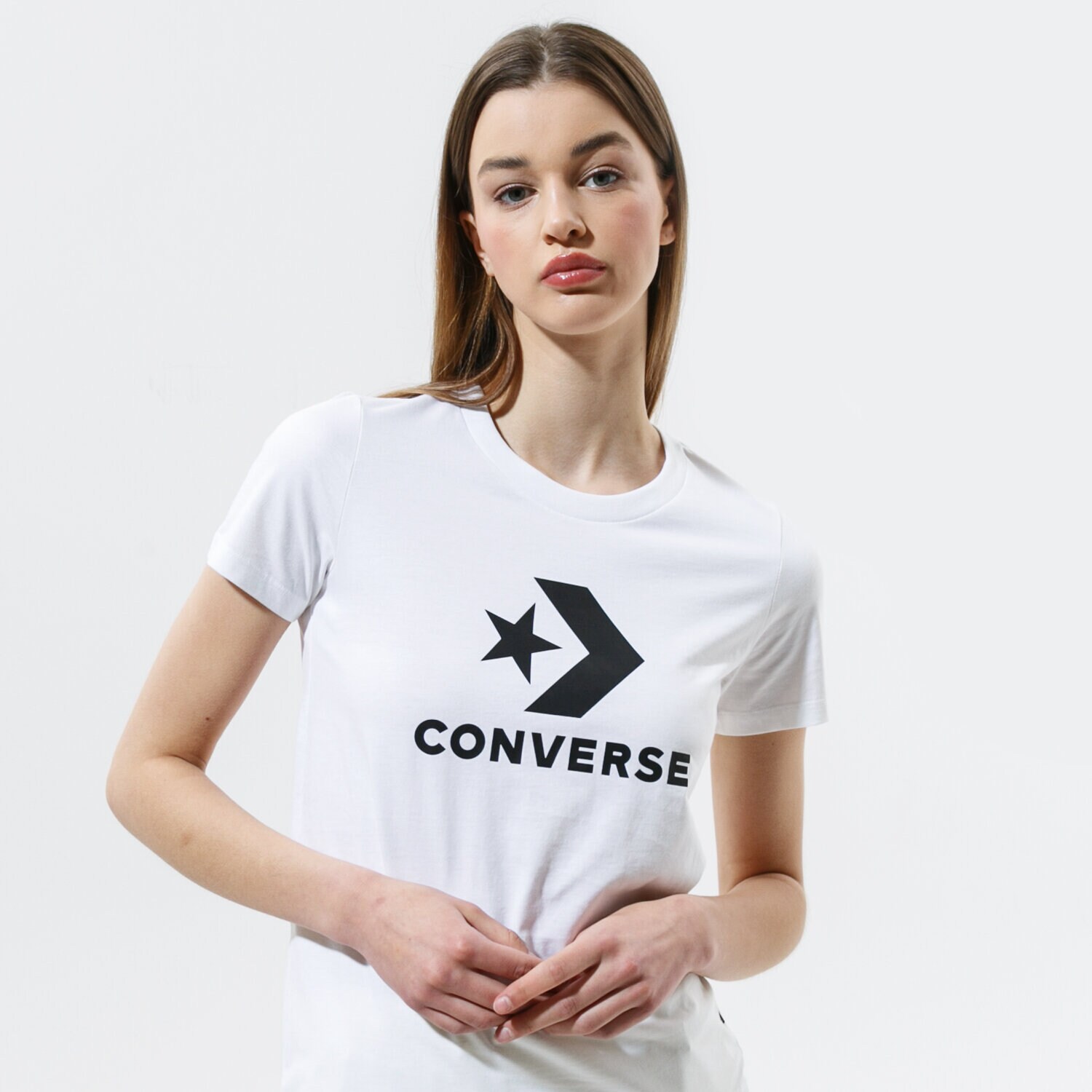 Koszulka, t-shirt damski CONVERSE T-SHIRT STAR CHEVRON TEE 10018569-A01 BIAŁY