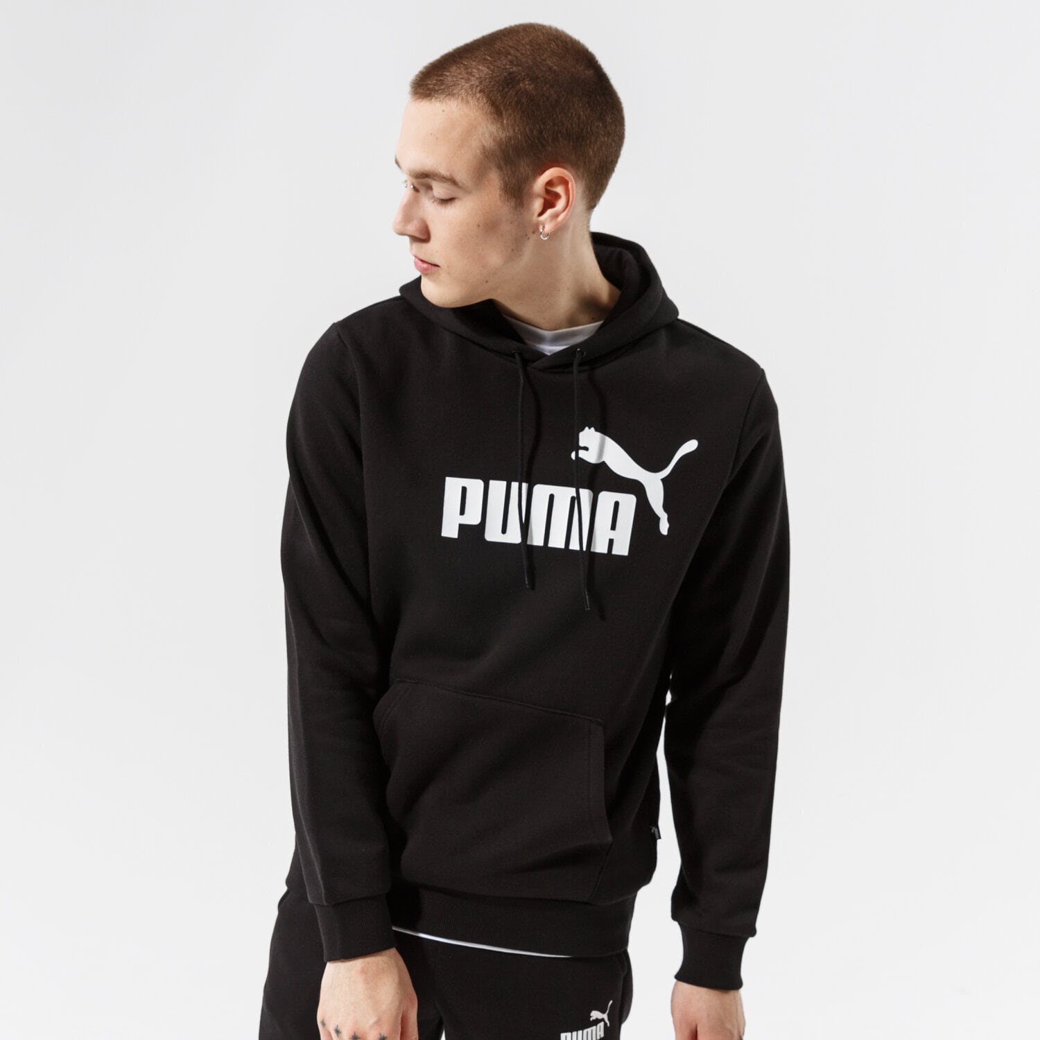 Bluza męska PUMA BLUZA Z KAPTUREM ESS BIG LOGO HOODIE FL - PUMA BLACK 58668601 CZARNY