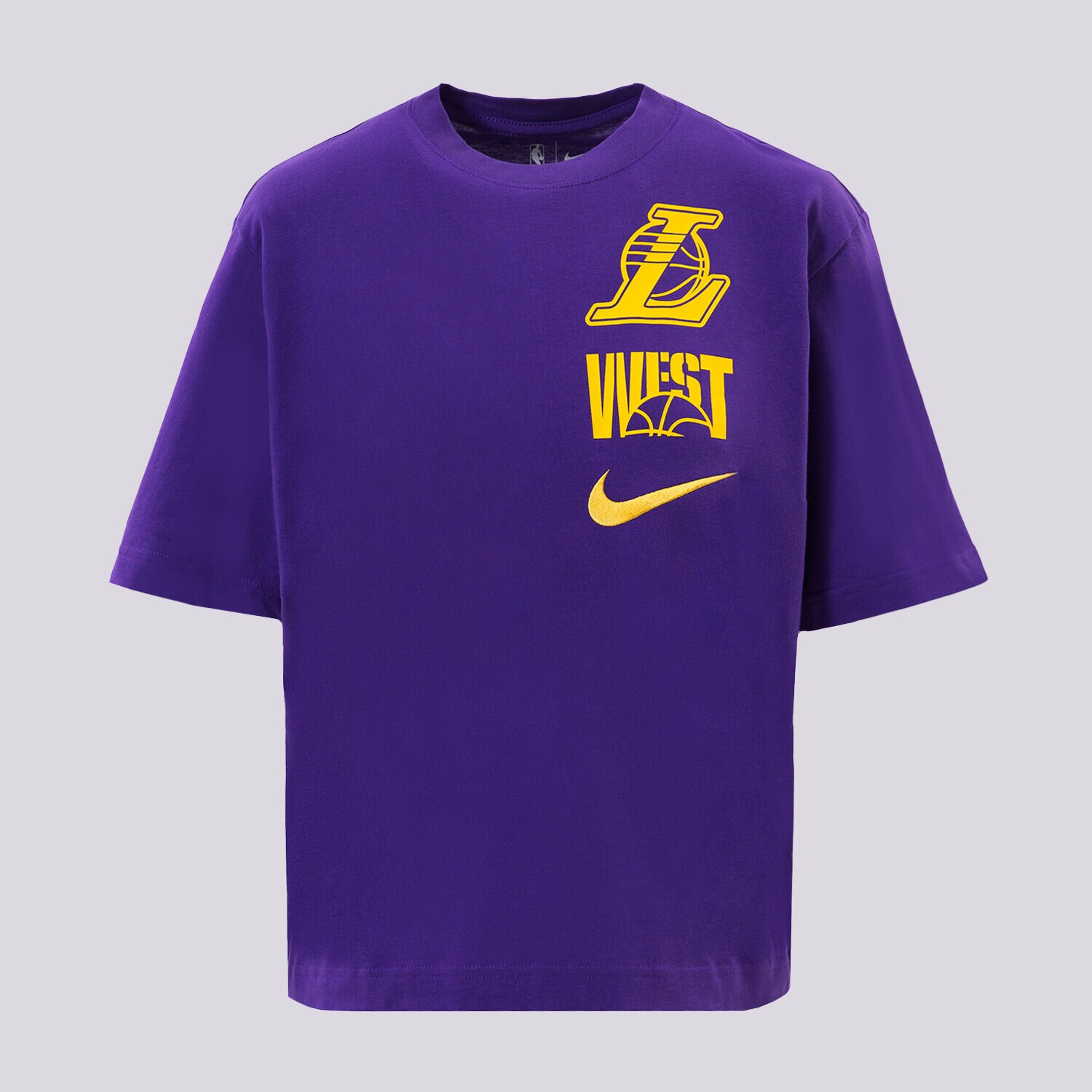 Koszulka, t-shirt damski NIKE T-SHIRT LAL W NK ES VS BOXY TEE NBA DX9948-504 FIOLETOWY