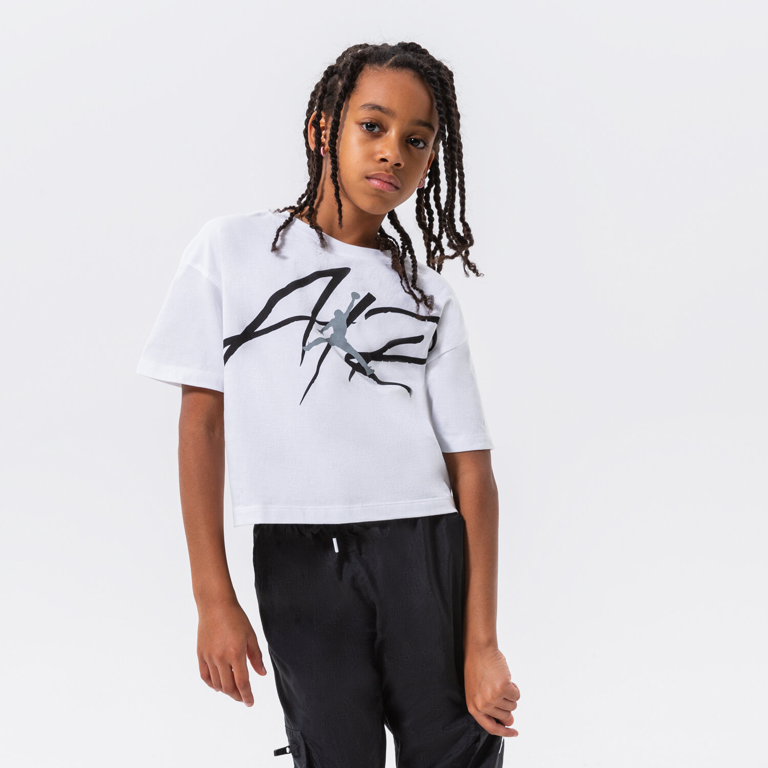 Koszulka, t-shirt dla dzieci JORDAN T-SHIRT SIGNATURE AIR GIRL 45B851-001 BIAŁY