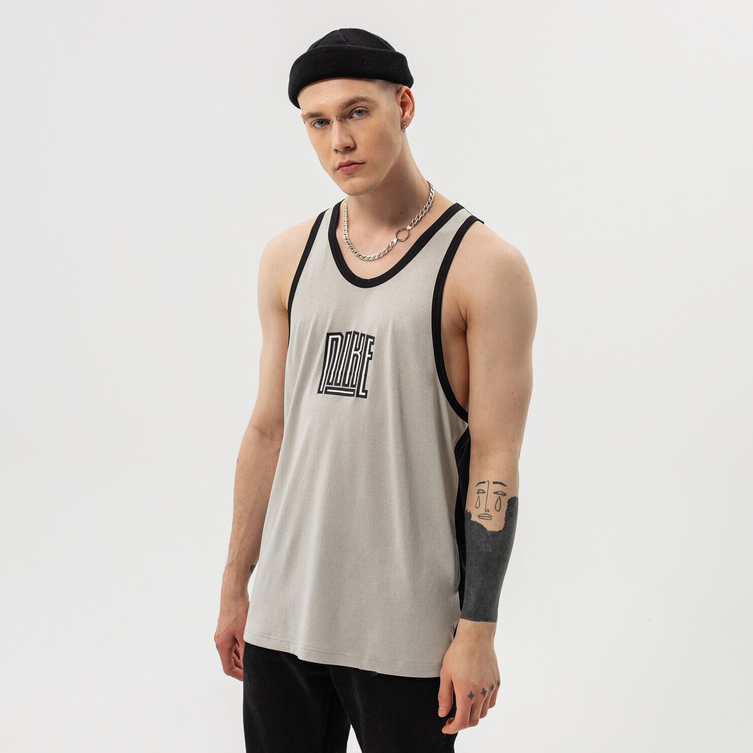 Koszulka, t-shirt sportowy męski NIKE TANK M NK DF JSY STARTING FIVE NBA DH7136-052 SZARY