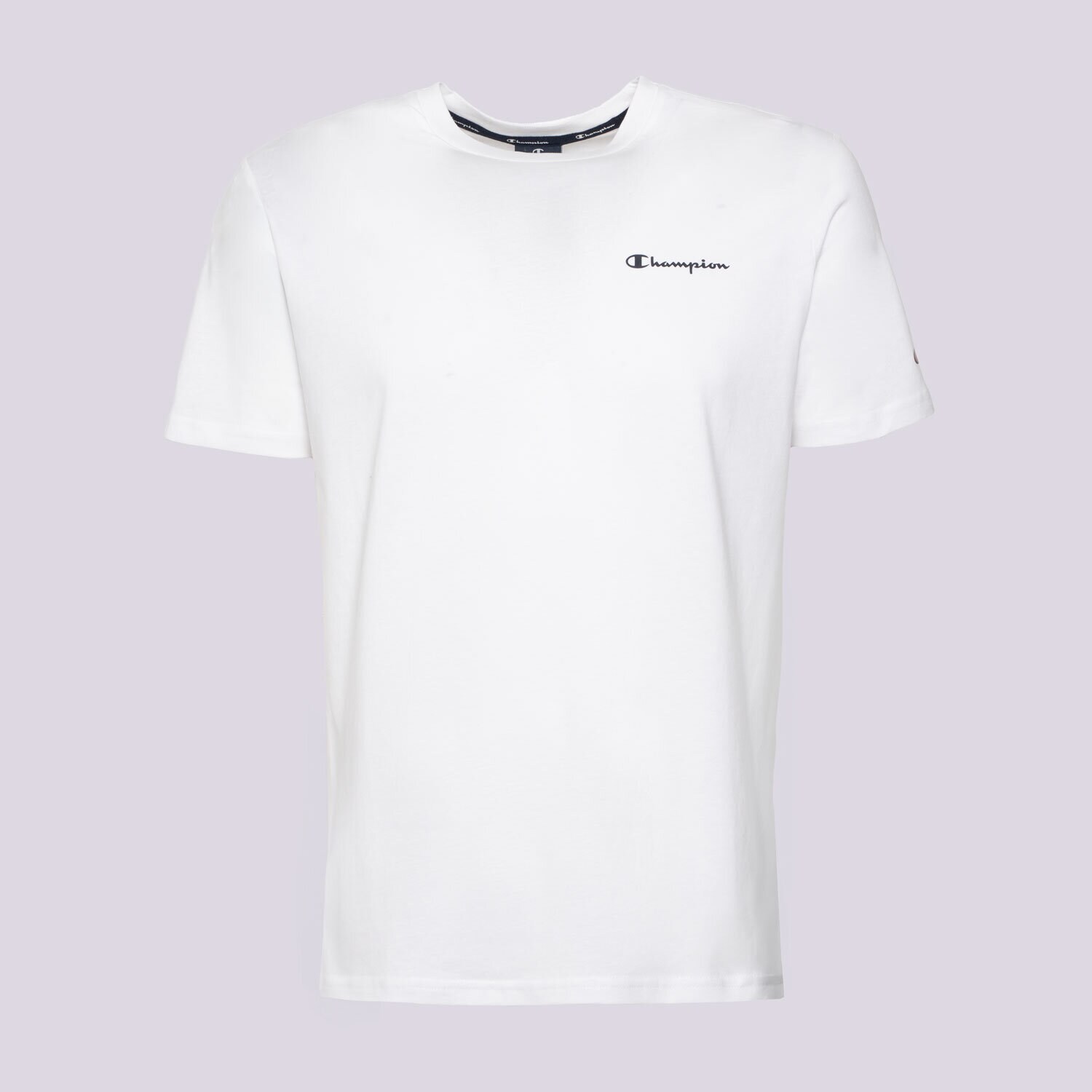 Koszulka, t-shirt sportowy męski CHAMPION T-SHIRT CREWNECK T-SHIRT 218281WW001 BIAŁY
