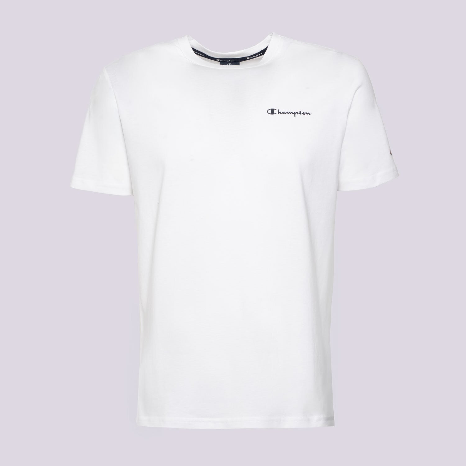 Koszulka, t-shirt sportowy męski CHAMPION T-SHIRT CREWNECK T-SHIRT 218281WW001 BIAŁY