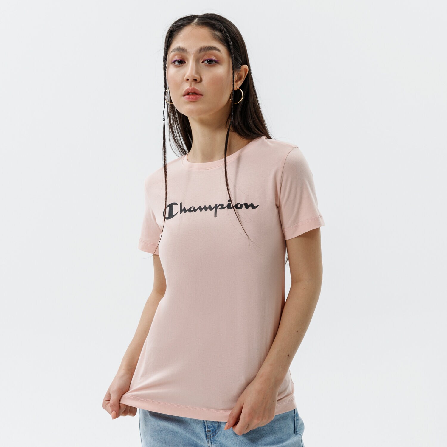 Koszulka, t-shirt damski CHAMPION T-SHIRT CREWNECK T-SHIRT 113223PS157 RÓŻOWY