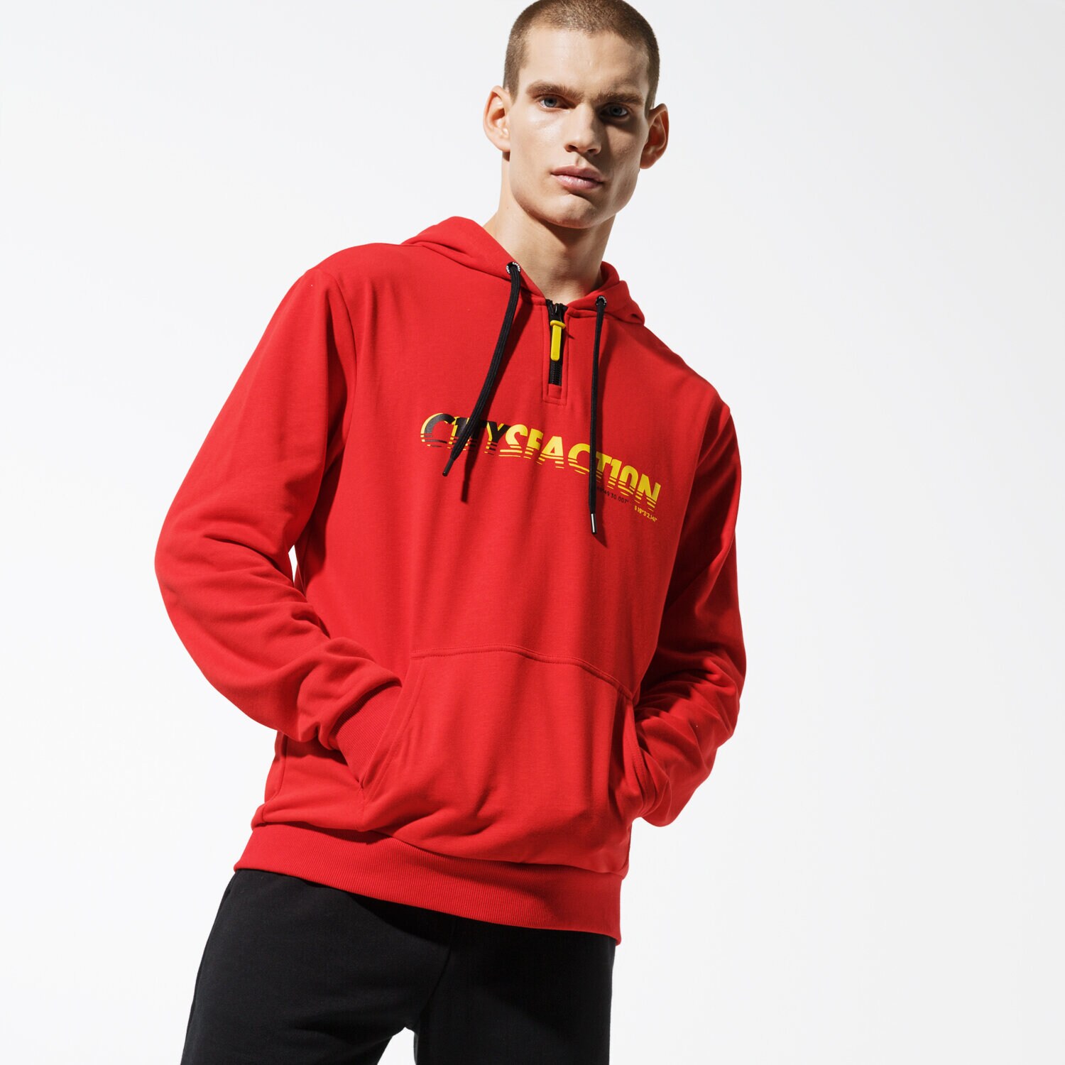 Bluza męska CONFRONT BLUZA Z KAPTUREM CITY RED HOODY  CF39BLM36002 CZERWONY
