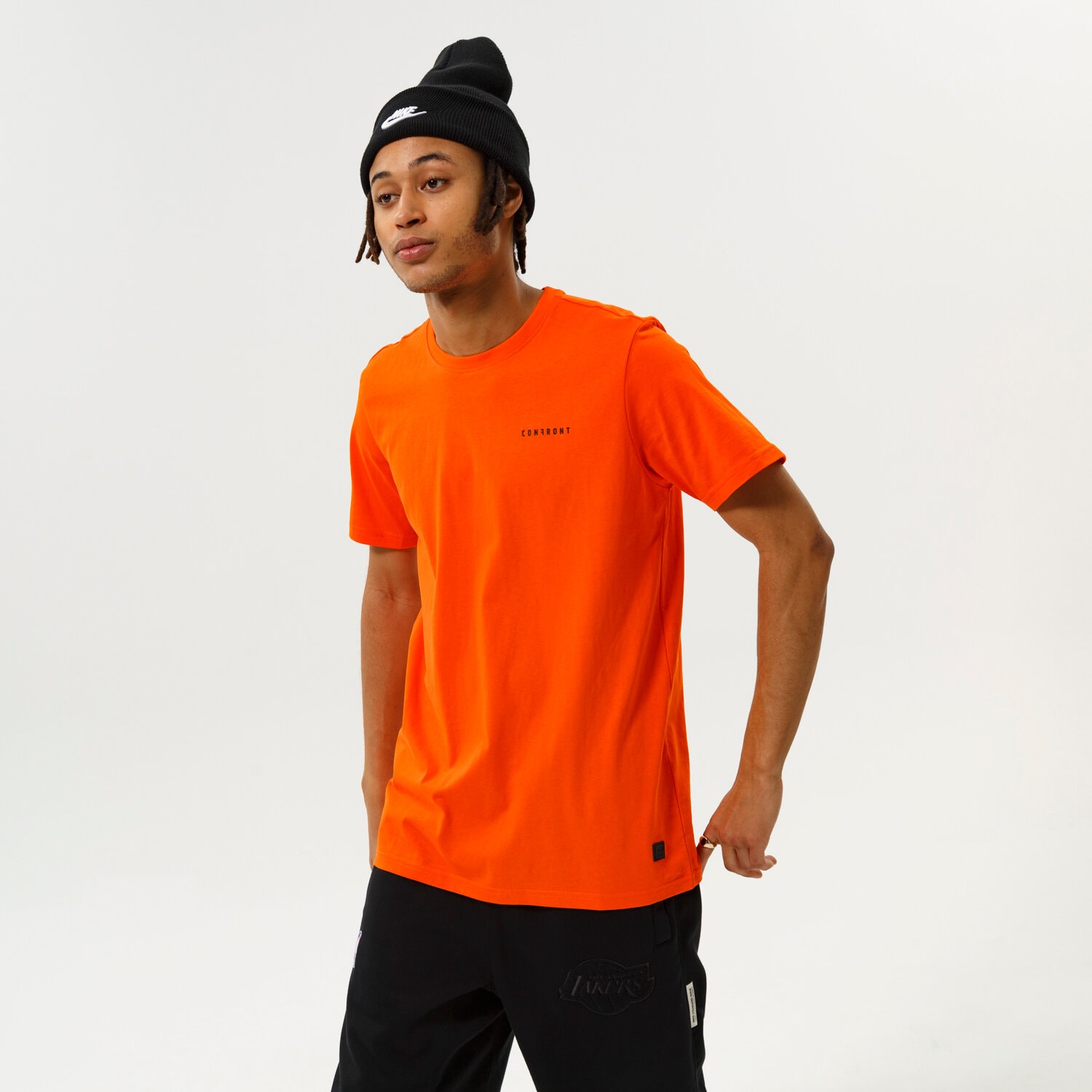 Koszulka, t-shirt sportowy męski CONFRONT T SHIRT SMALL LOGO TEE ORANGE CF321TSM77002 POMARAŃCZOWY