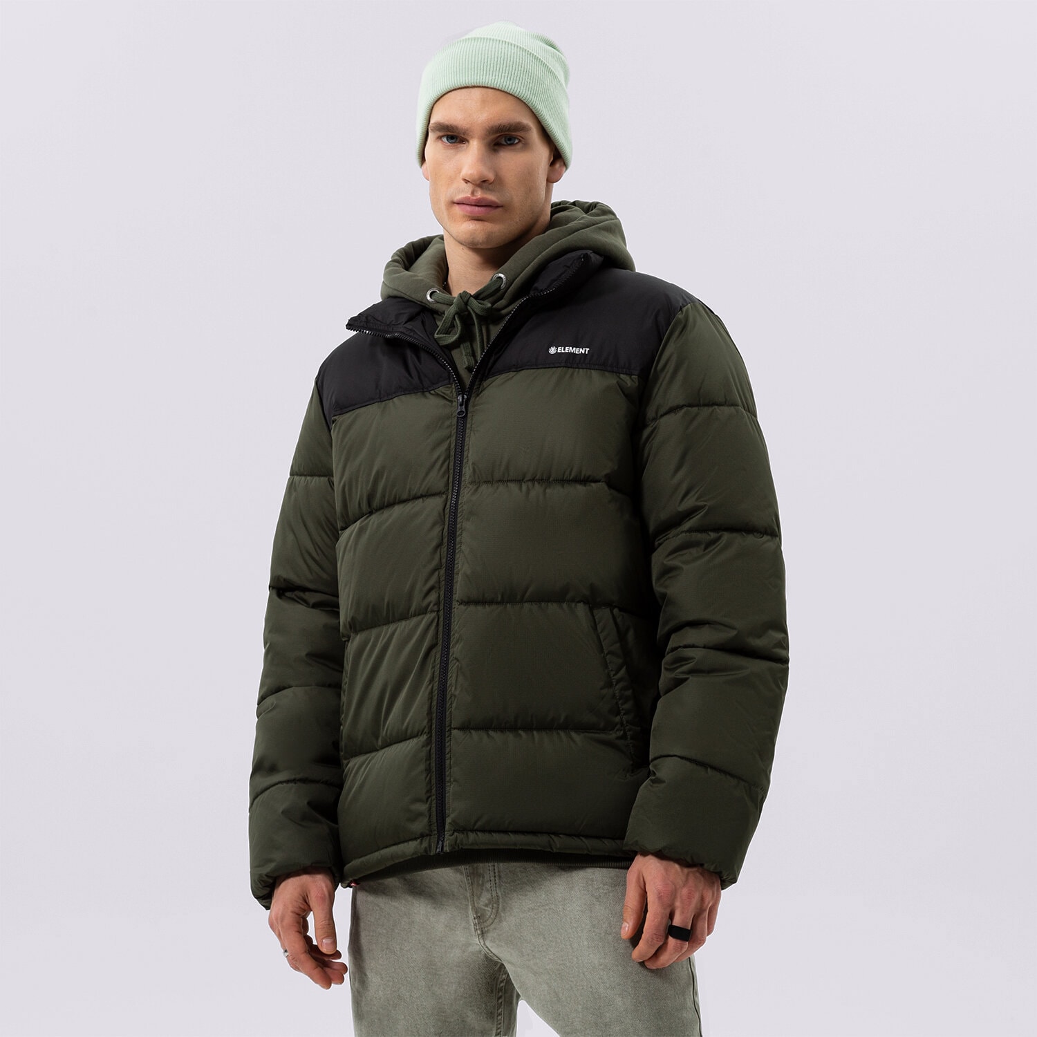 Kurtka zimowa męska ELEMENT KURTKA PUCHOWA ALDER ARCTIC FUNDAMENTAL F1JKE6-1366 KHAKI