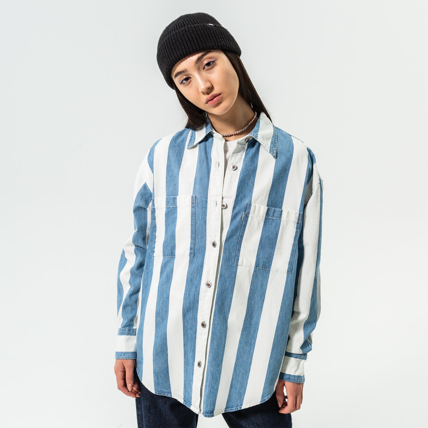 Koszulka, t-shirt damski LEVI'S KOSZULA SILVERTAB LOOSE SHIRT A3493-0001 BIAŁY