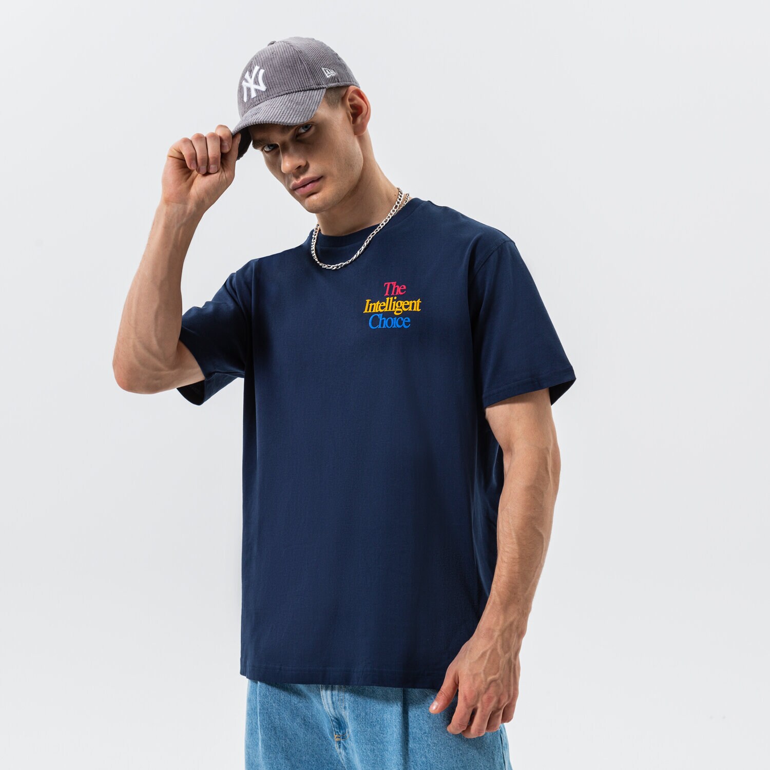 Koszulka, t-shirt sportowy męski NEW BALANCE T-SHIRT ATHLETICS INTELLIGENT CHOICE MT23502NGO GRANATOWY