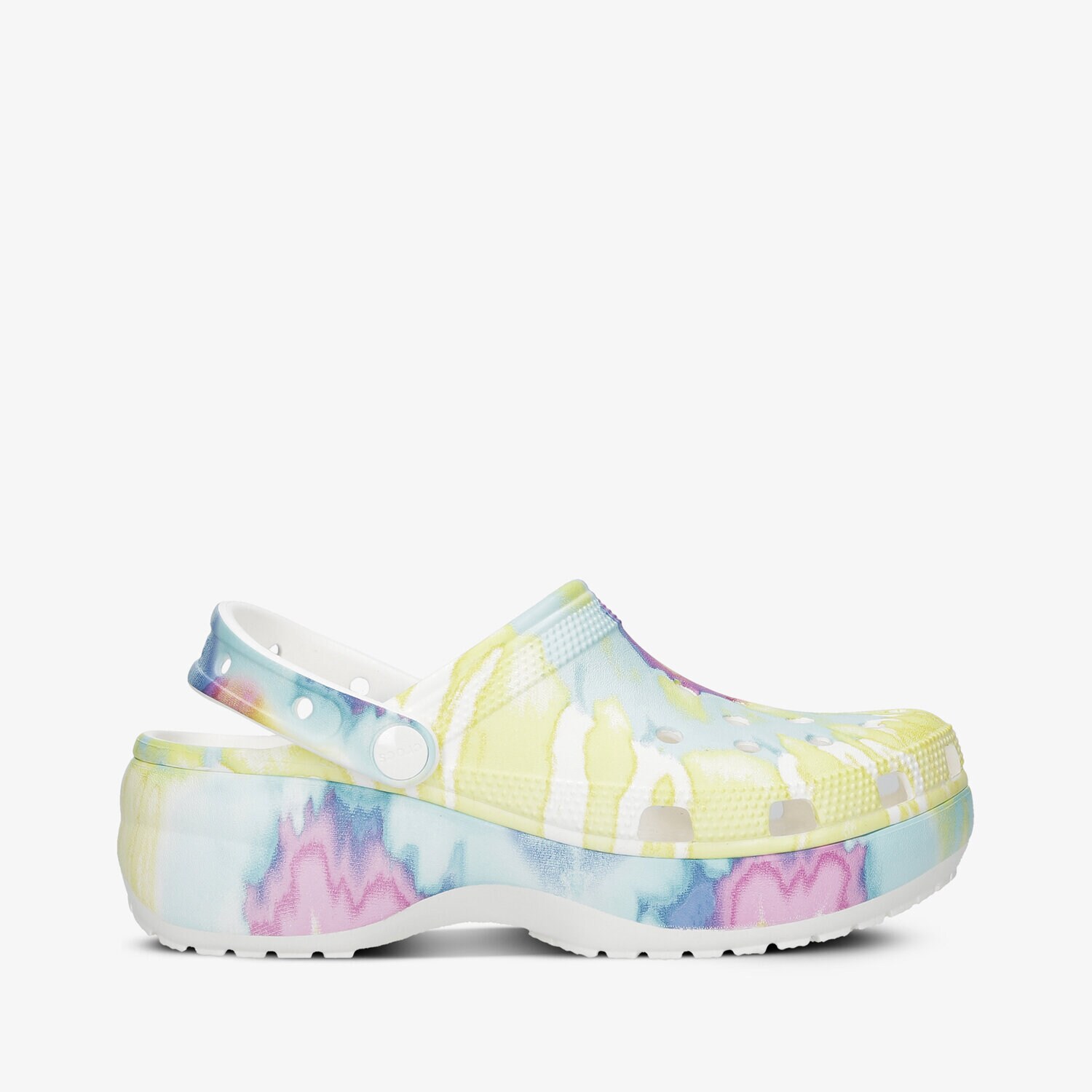 Klapki damskie CROCS CLASSIC PLATFORM TIE DYE W 207151-94S MULTICOLOR