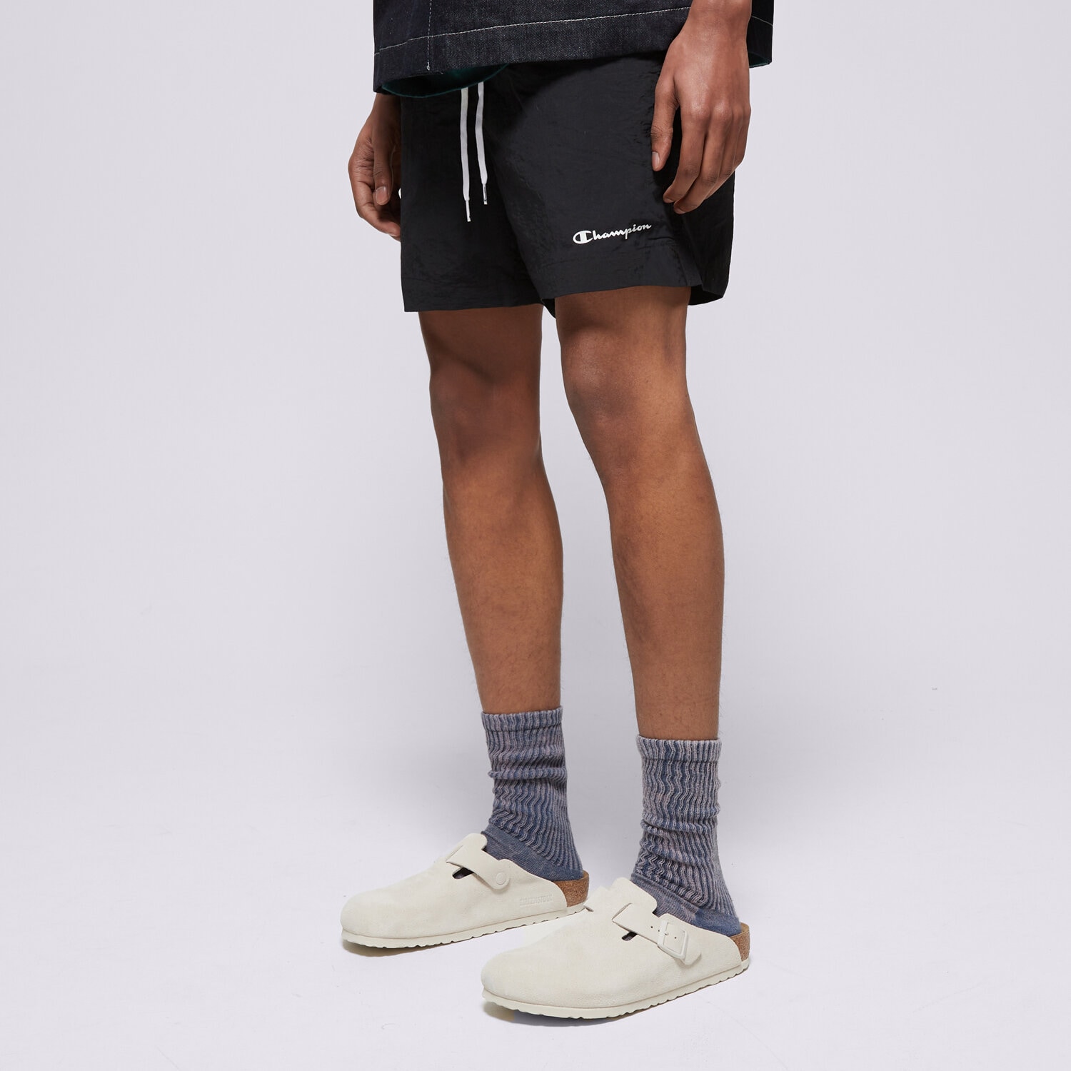 Krótkie spodenki, szorty męskie CHAMPION SZORTY BEACHSHORT 216069KK002 CZARNY