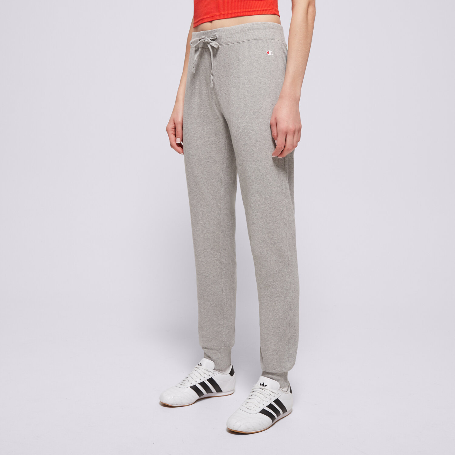 Spodnie sportowe damskie CHAMPION SPODNIE RIB CUFF PANTS 111414EM006 SZARY