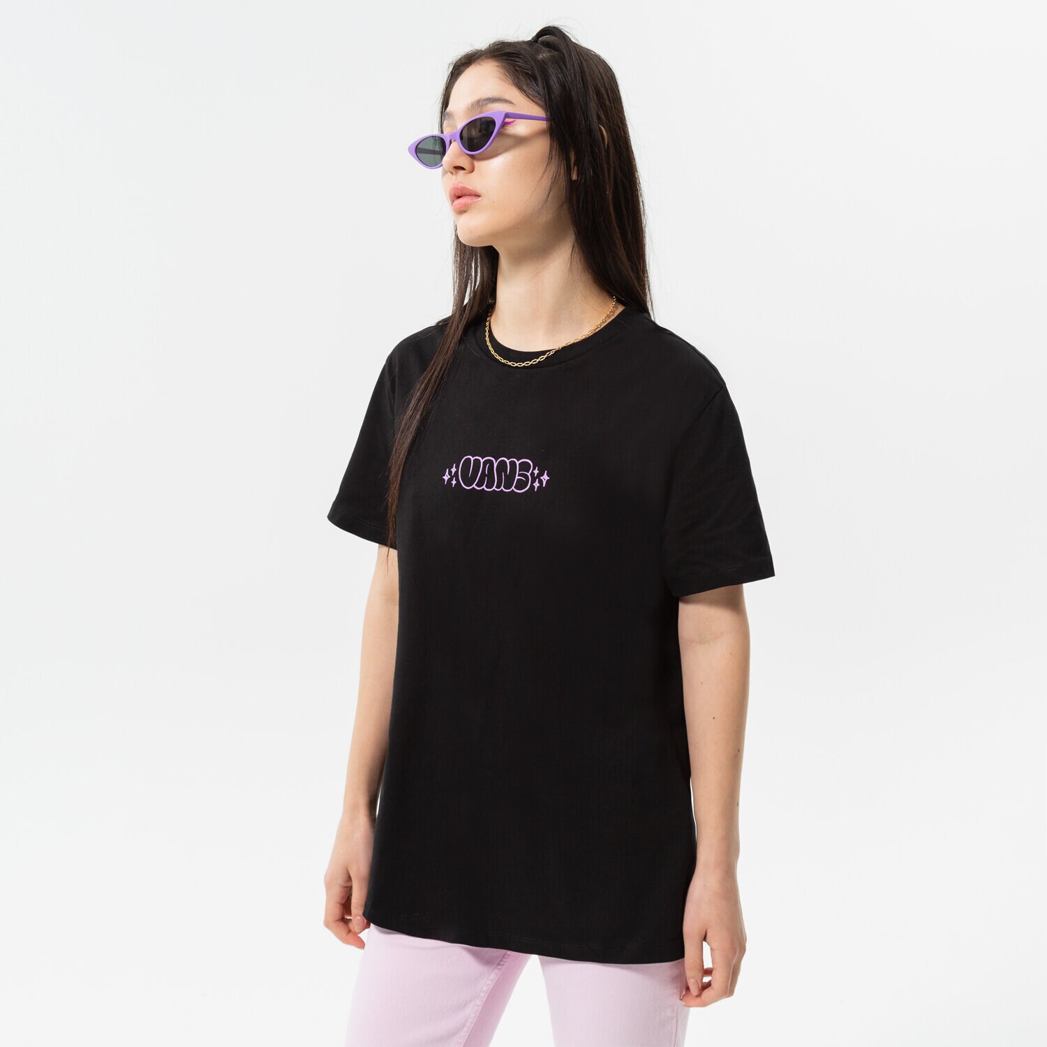 Koszulka, t-shirt damski VANS T-SHIRT DISCHORD BFF SS VN0A7TN2BLK1 CZARNY
