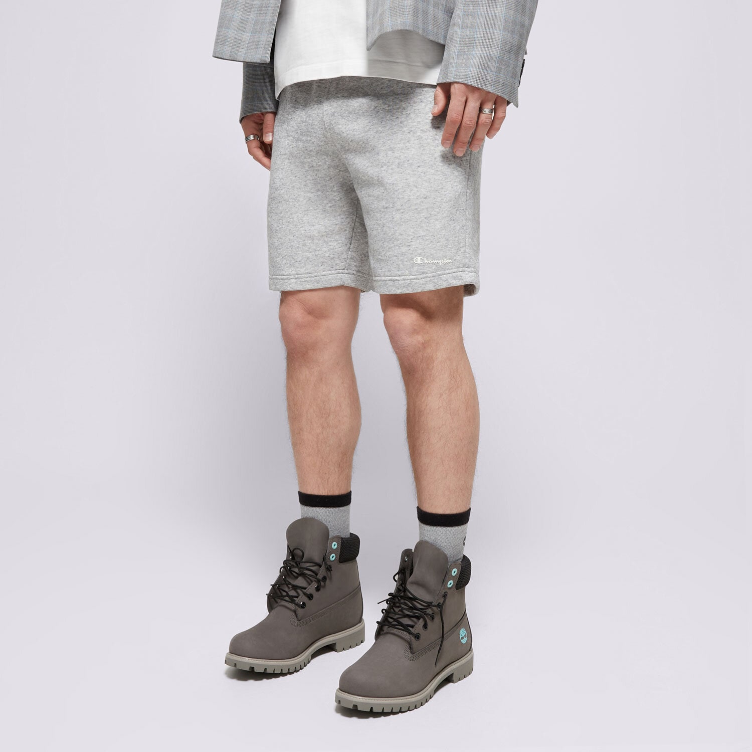 Krótkie spodenki, szorty męskie CHAMPION SZORTY BERMUDA 217430EM021 SZARY