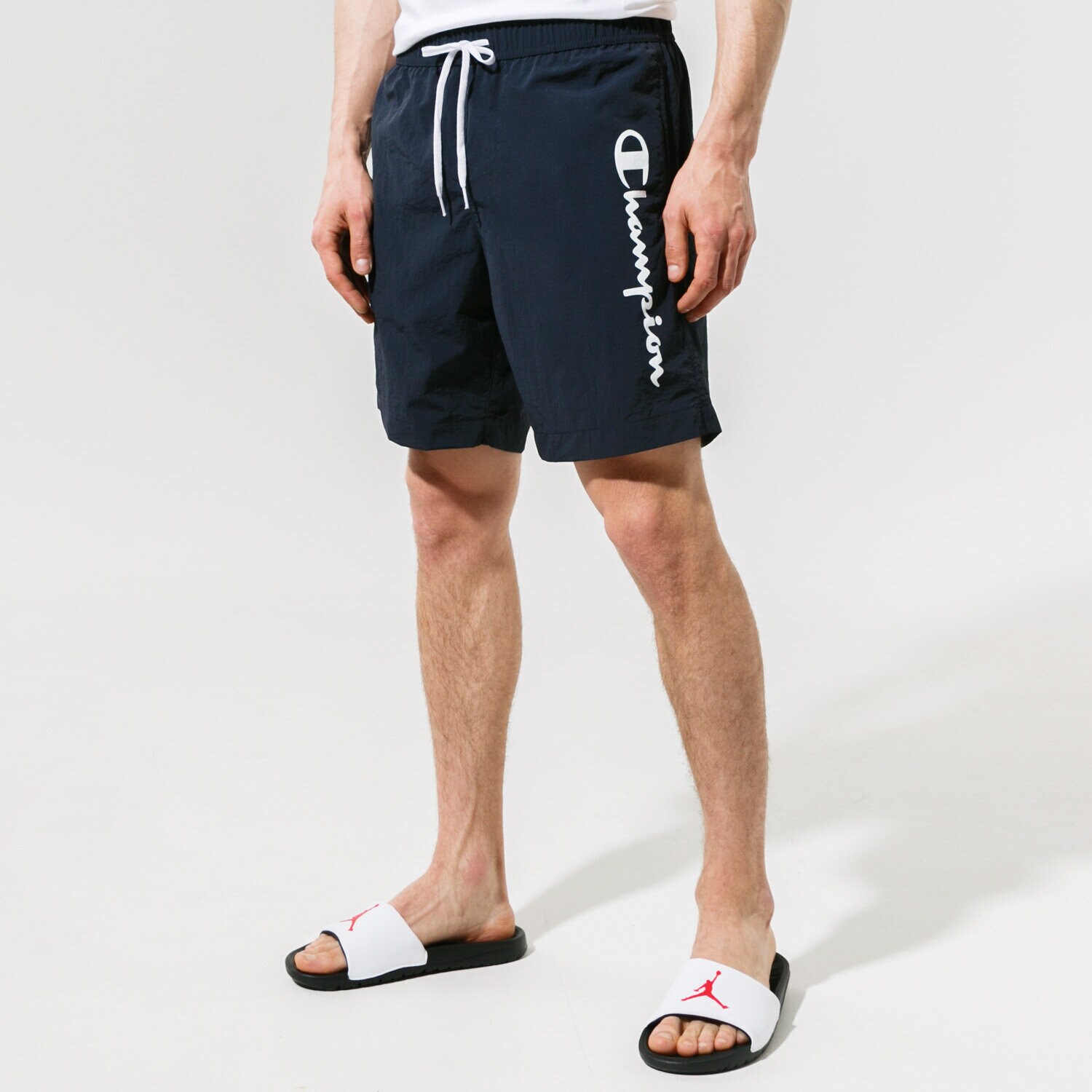 Krótkie spodenki, szorty męskie CHAMPION SZORTY BEACHSHORT 216068BS501 GRANATOWY