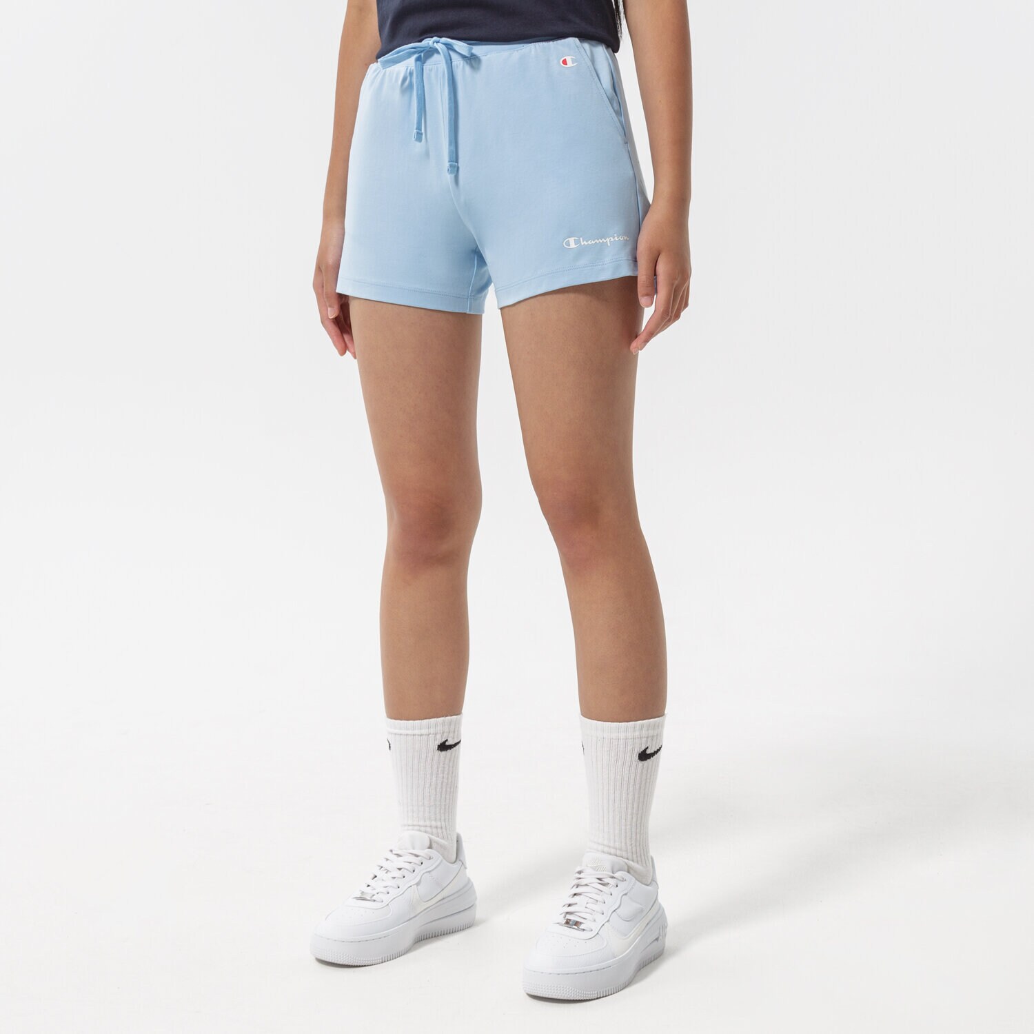 Krótkie spodenki, szorty damskie CHAMPION SZORTY SHORTS 114882BS151 NIEBIESKI