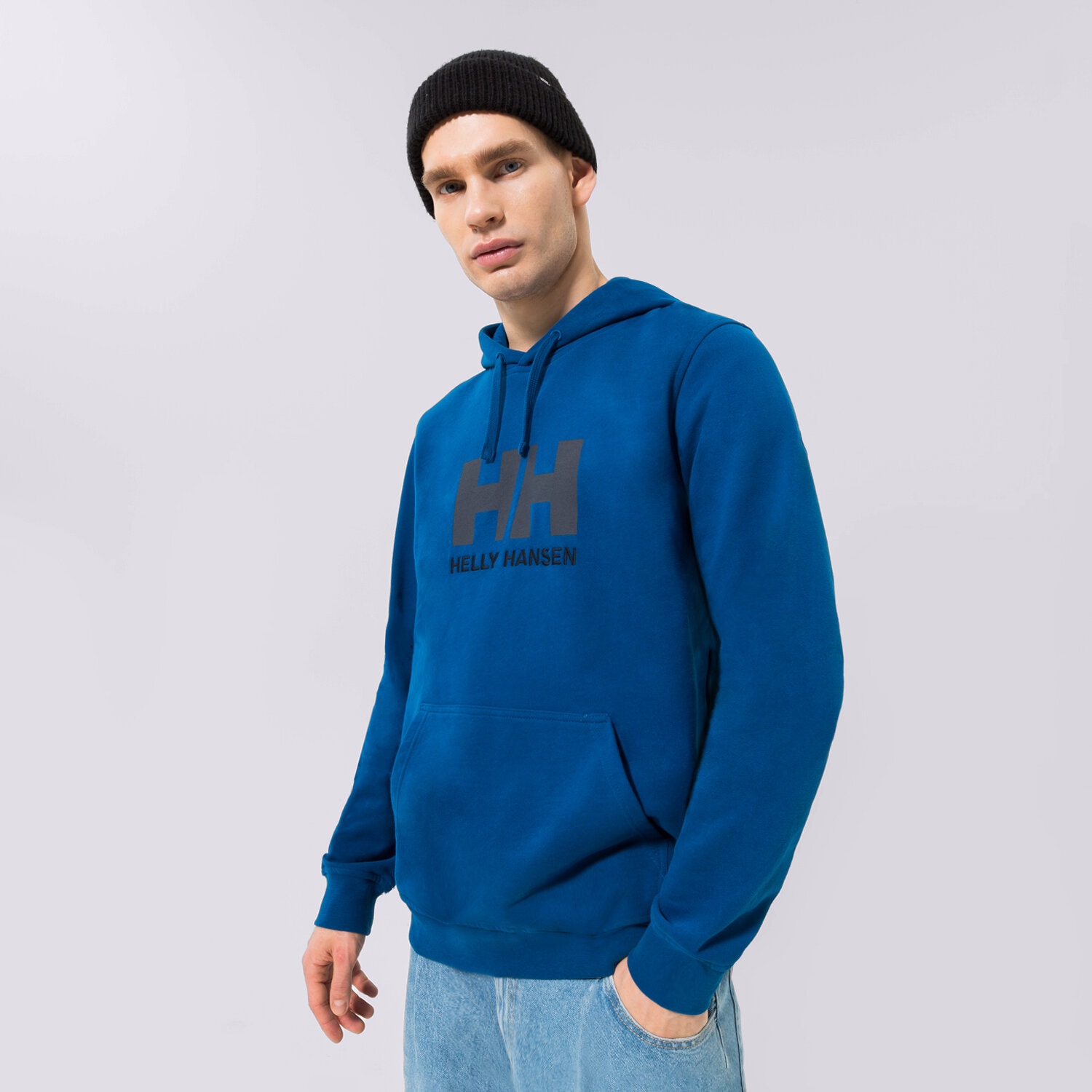 Bluza męska HELLY HANSEN BLUZA Z KAPTUREM HH LOGO HOODIE 33977606 GRANATOWY