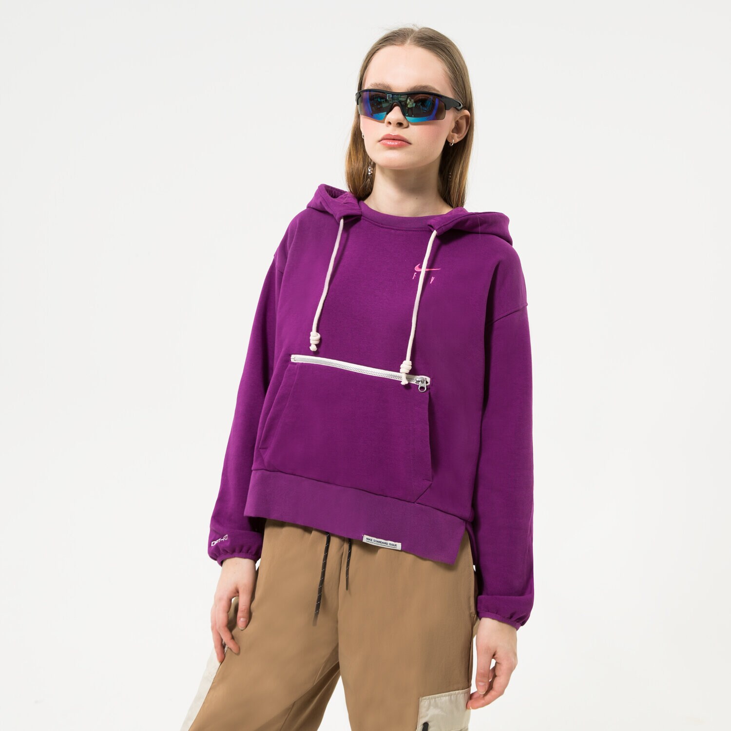 Bluza damska NIKE BLUZA Z KAPTUREM W NK DF STD ISSUE PO HOODIE NBA DA6483-503 FIOLETOWY