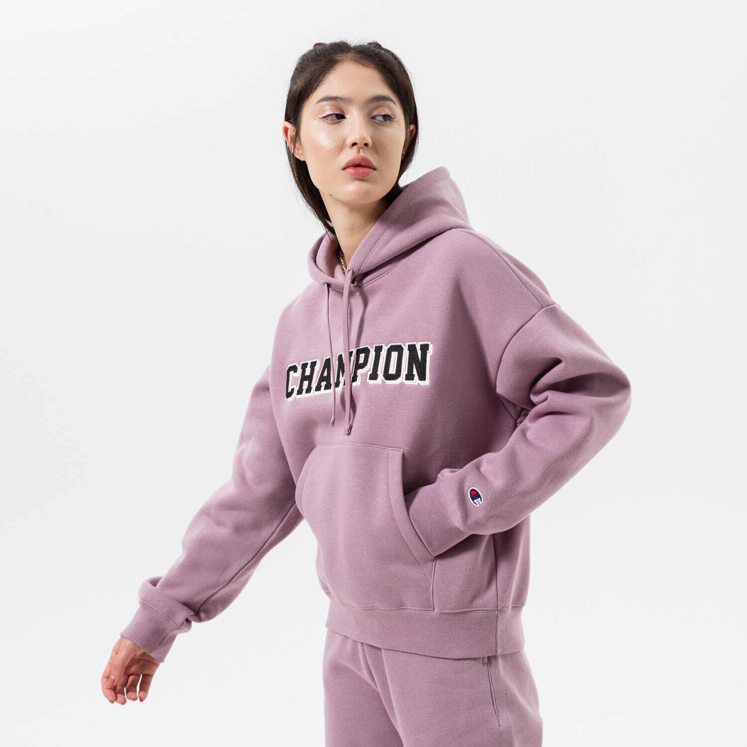 Bluza damska CHAMPION BLUZA Z KAPTUREM HOODED SWEATSHIRT 115370PS162 FIOLETOWY