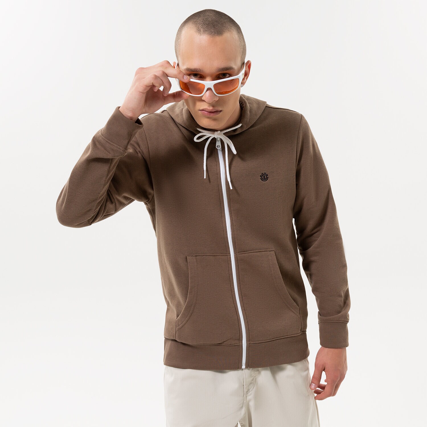 Bluza męska ELEMENT BLUZA ROZPINANA Z KAPTUREM CORNELL CLASSIC W1ZHB44809 BRĄZOWY