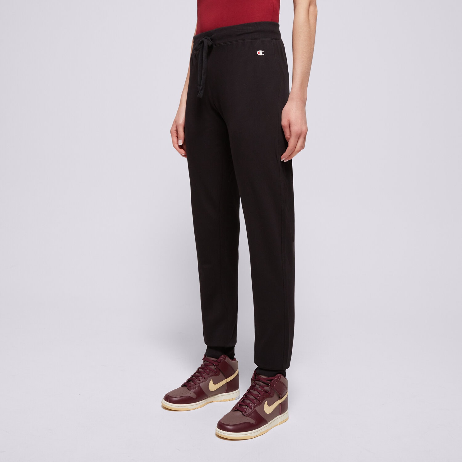Spodnie sportowe damskie CHAMPION SPODNIE RIB CUFF PANTS 111414KK001 CZARNY