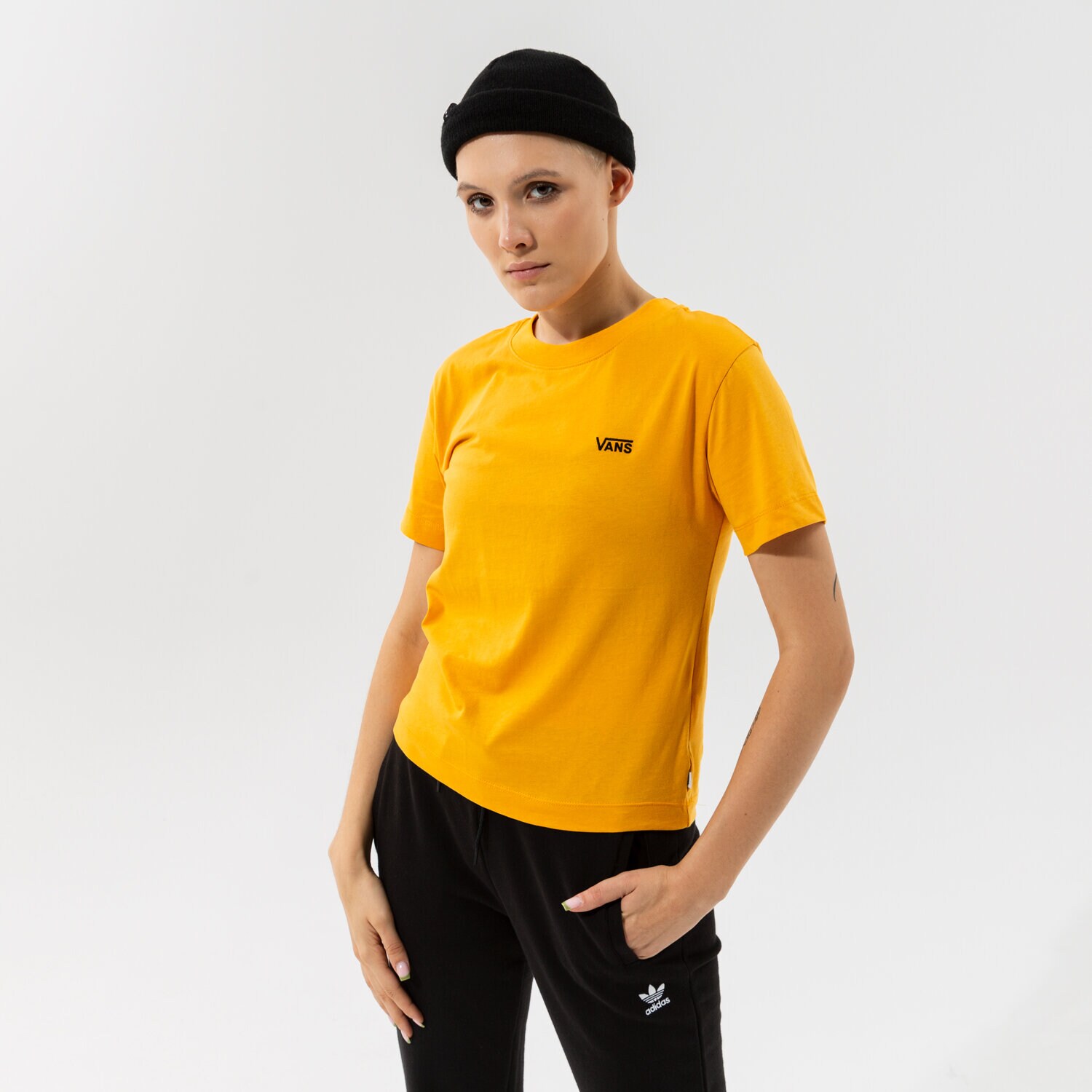Koszulka, t-shirt damski VANS T-SHIRT JUNIOR V BOXY VN0A4MFLLSV1 ŻÓŁTY