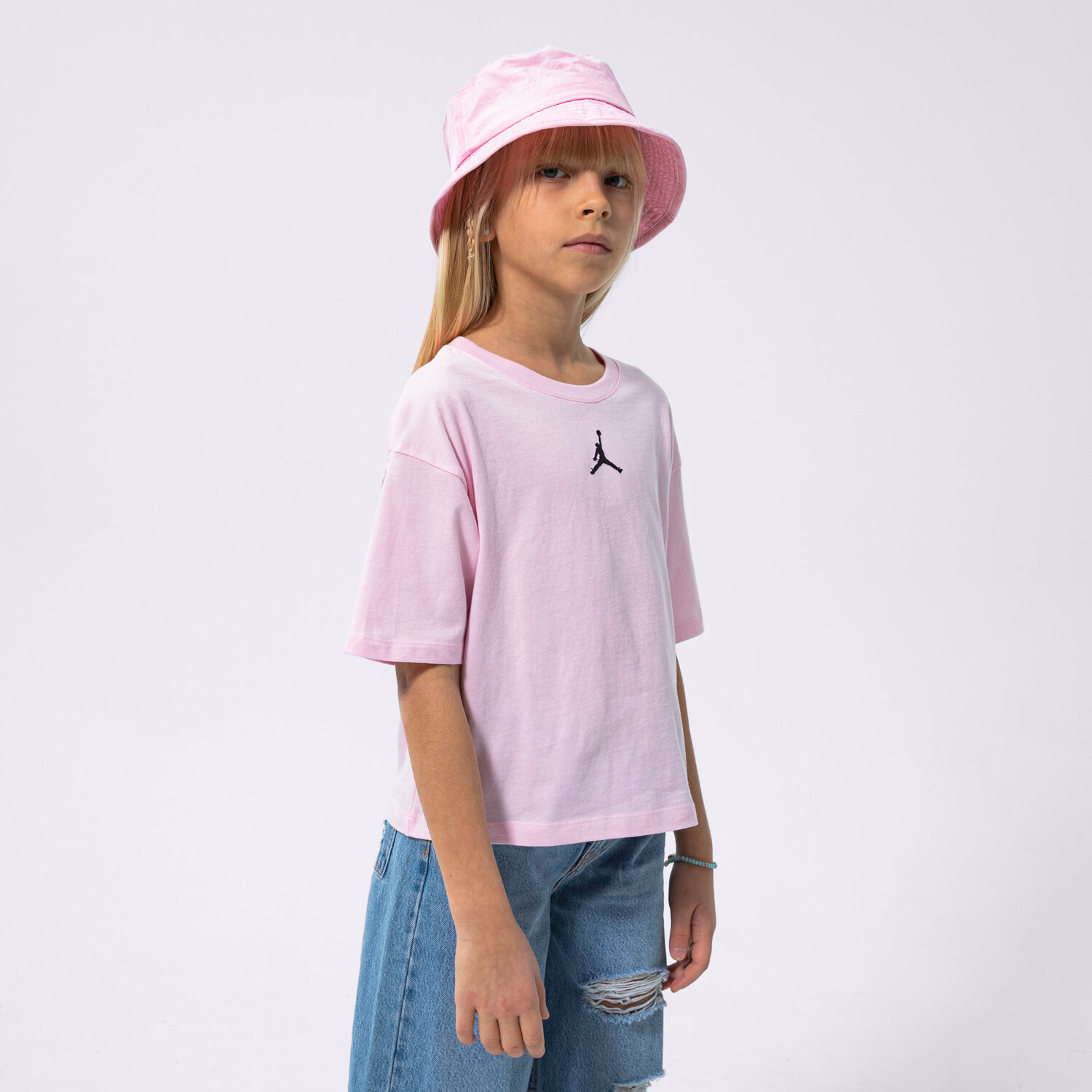 Koszulka, t-shirt dla dzieci JORDAN T-SHIRT JDG ESSENTIALS GIRL 45A770-A9Y RÓŻOWY