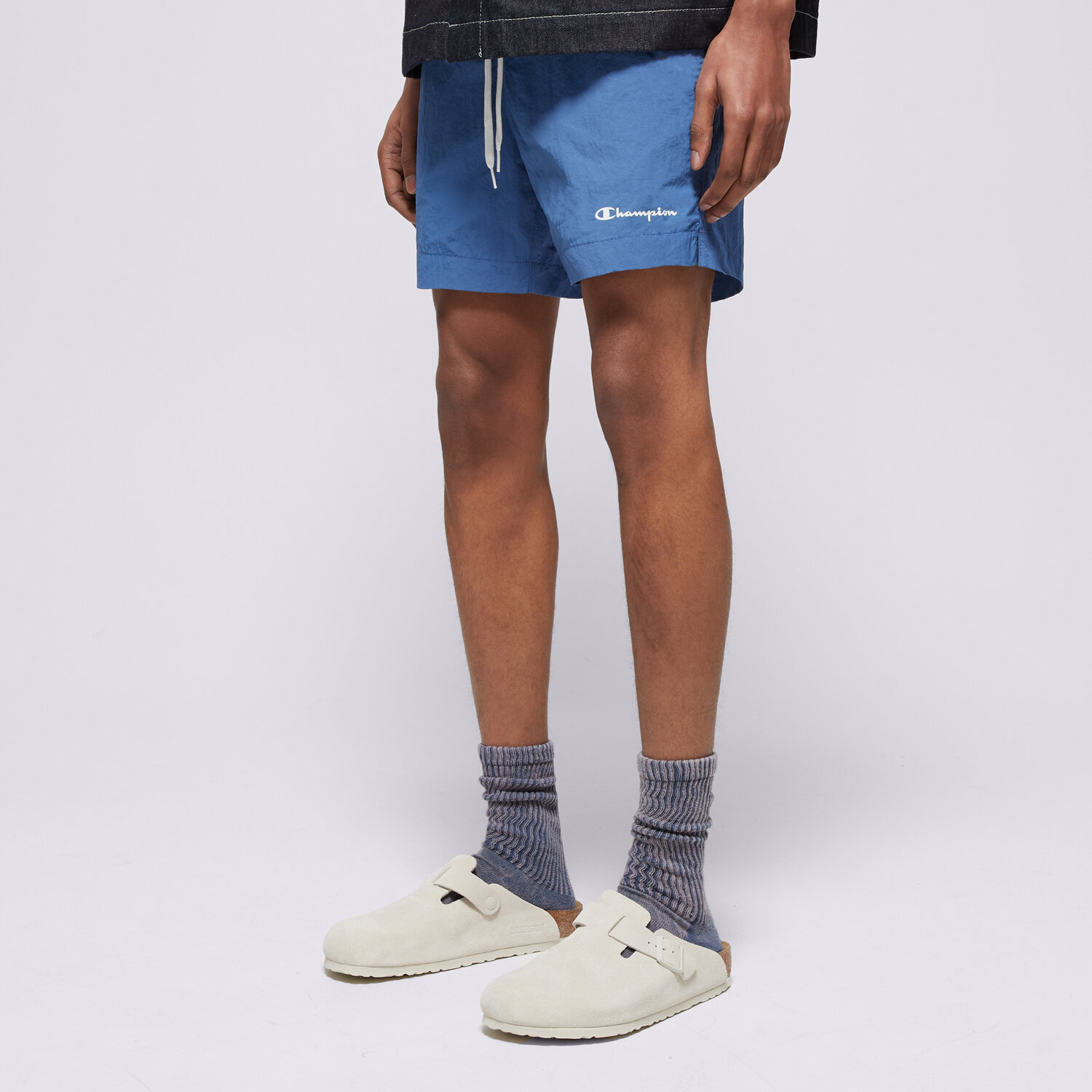 Krótkie spodenki, szorty męskie CHAMPION SZORTY BEACHSHORT 216069BS007 NIEBIESKI