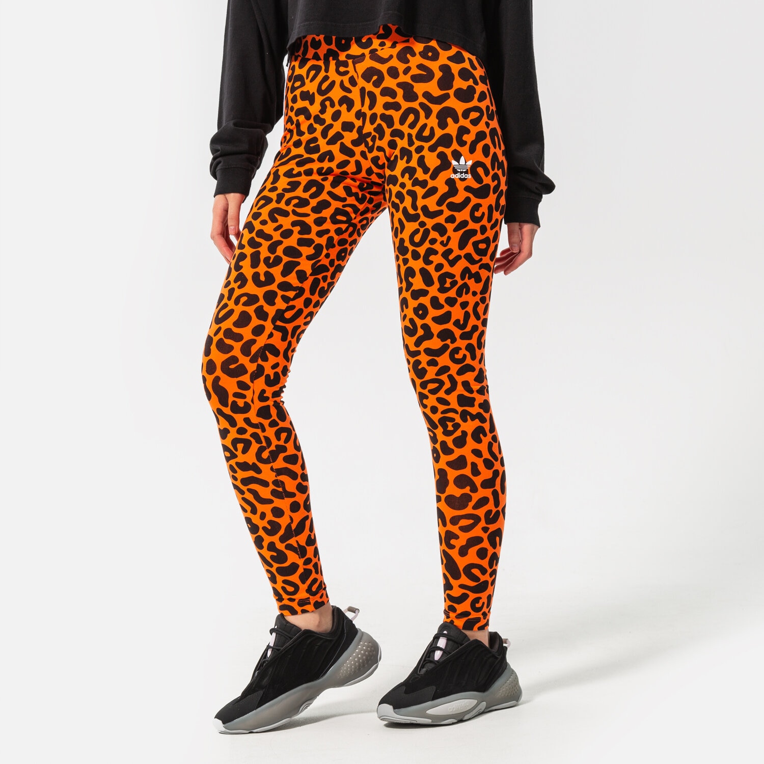 Spodnie sportowe damskie ADIDAS LEGGINGS TIGHT HC4477 POMARAŃCZOWY