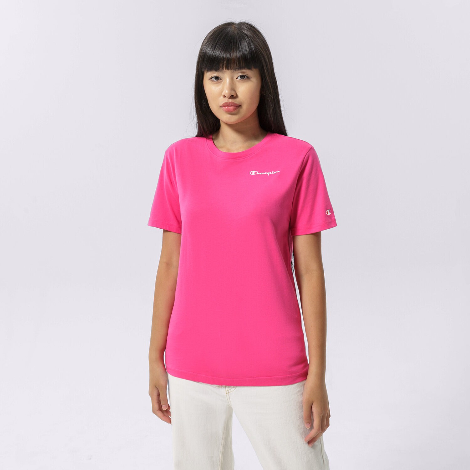 Koszulka, t-shirt damski CHAMPION T-SHIRT CREWNECK T-SHIRT 115939PS025 RÓŻOWY