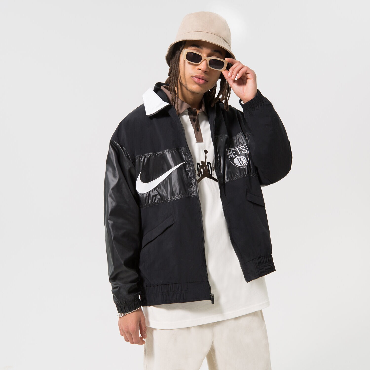 Kurtka wiosenna / jesienna męska NIKE KURTKA BKN M NK LTWT JKT CTS GX NBA DR9197-010 CZARNY