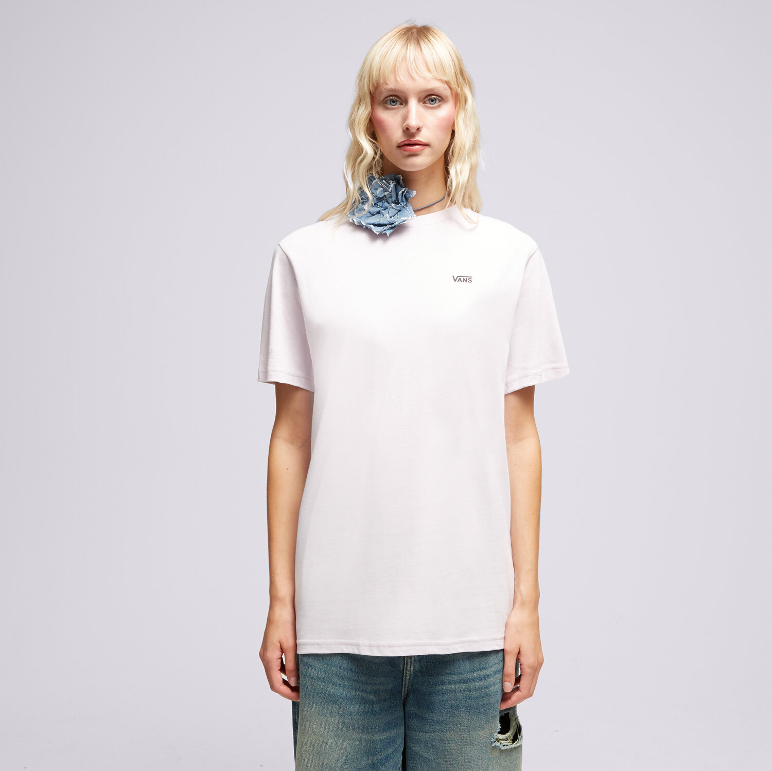Koszulka, t-shirt damski VANS T-SHIRT LEFT CHEST LOGO TEE EM VN0A7RSRYEU1 FIOLETOWY
