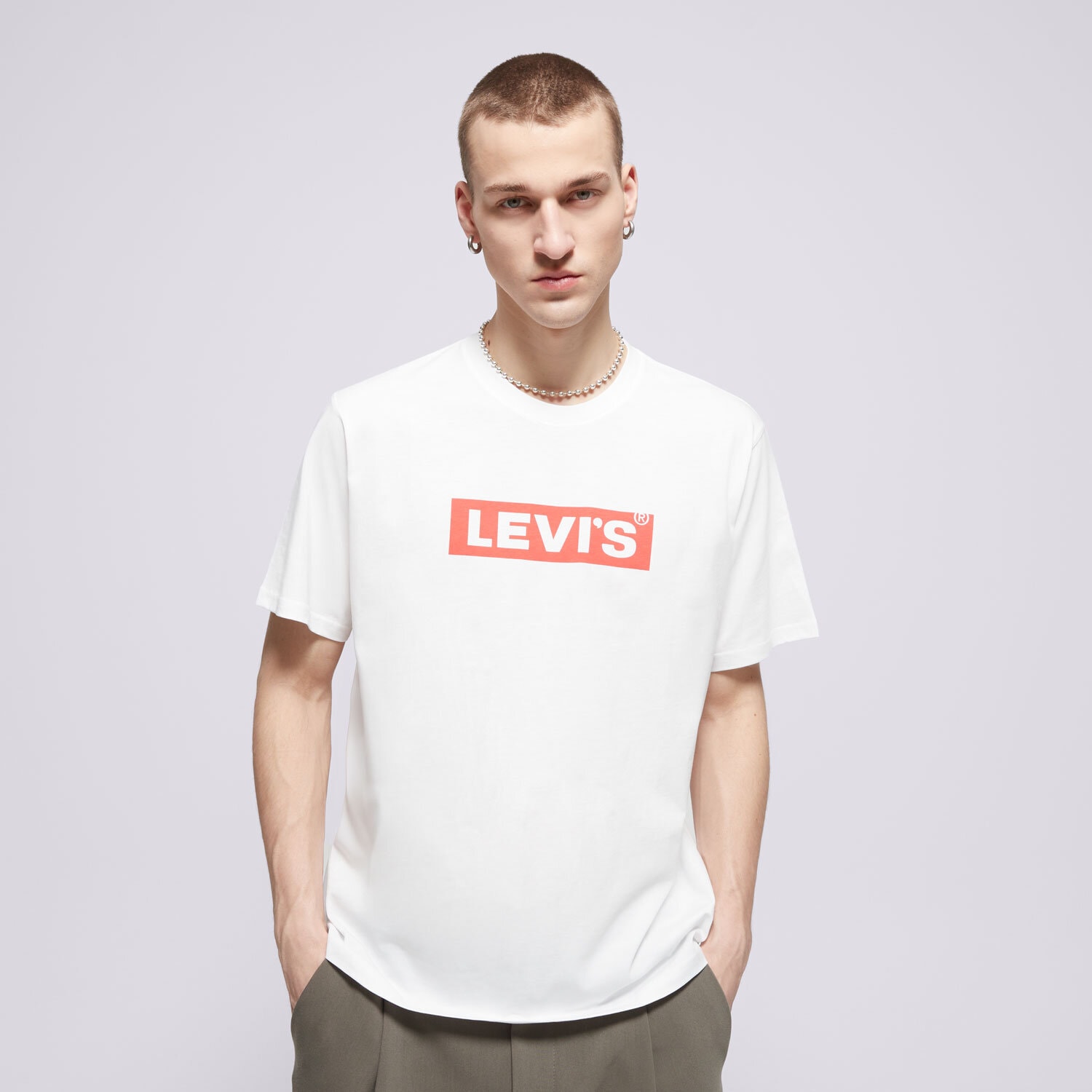Koszulka, t-shirt sportowy męski LEVI'S T-SHIRT BOXTAB T 16143-0181 BIAŁY