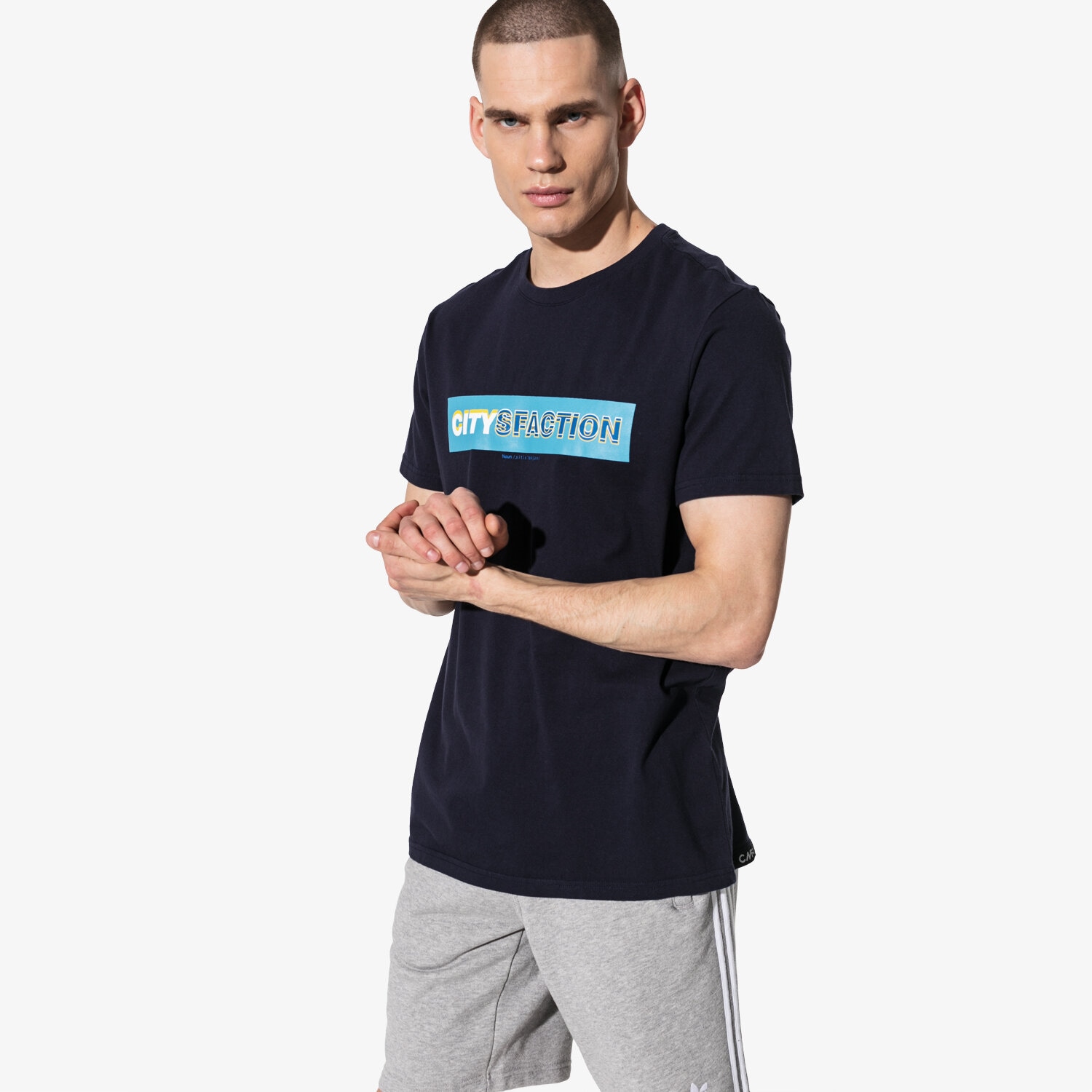 Koszulka, t-shirt sportowy męski CONFRONT T-SHIRT SS CITYSFACTION CF19TSM88001 GRANATOWY