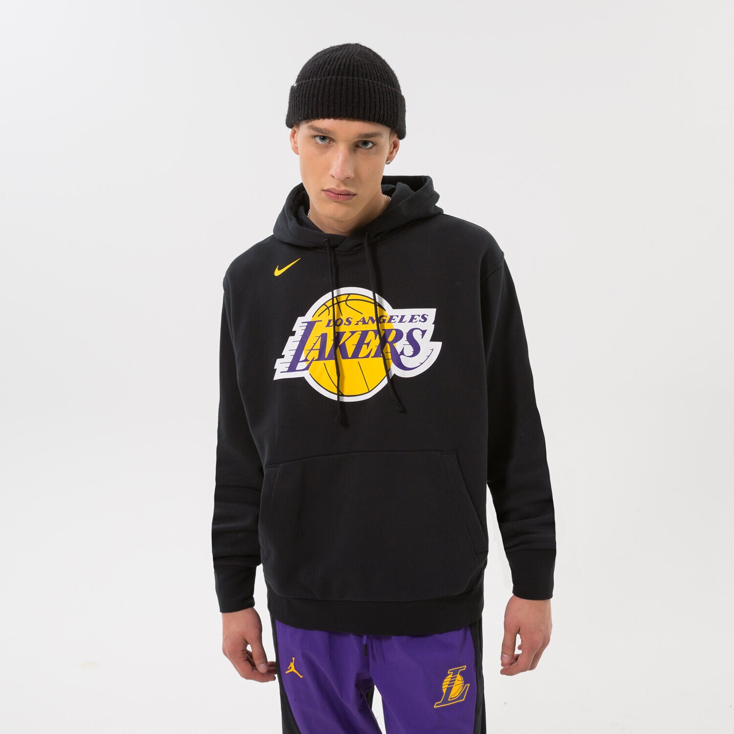 Bluza męska NIKE BLUZA Z KAPTUREM LAL M NK FLC PO ESSNTL NBA DN4709-010 CZARNY