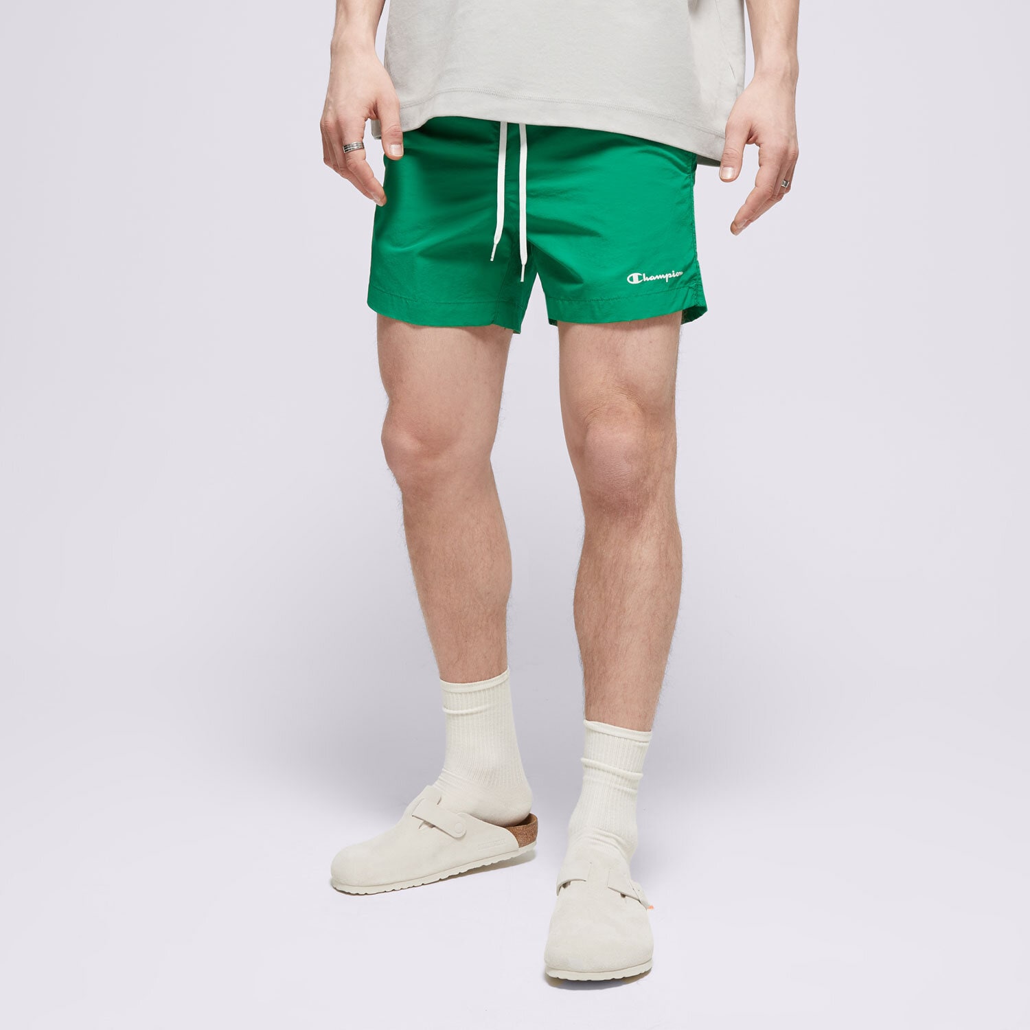 Krótkie spodenki, szorty męskie CHAMPION SZORTY BEACHSHORT 216069GS017 ZIELONY