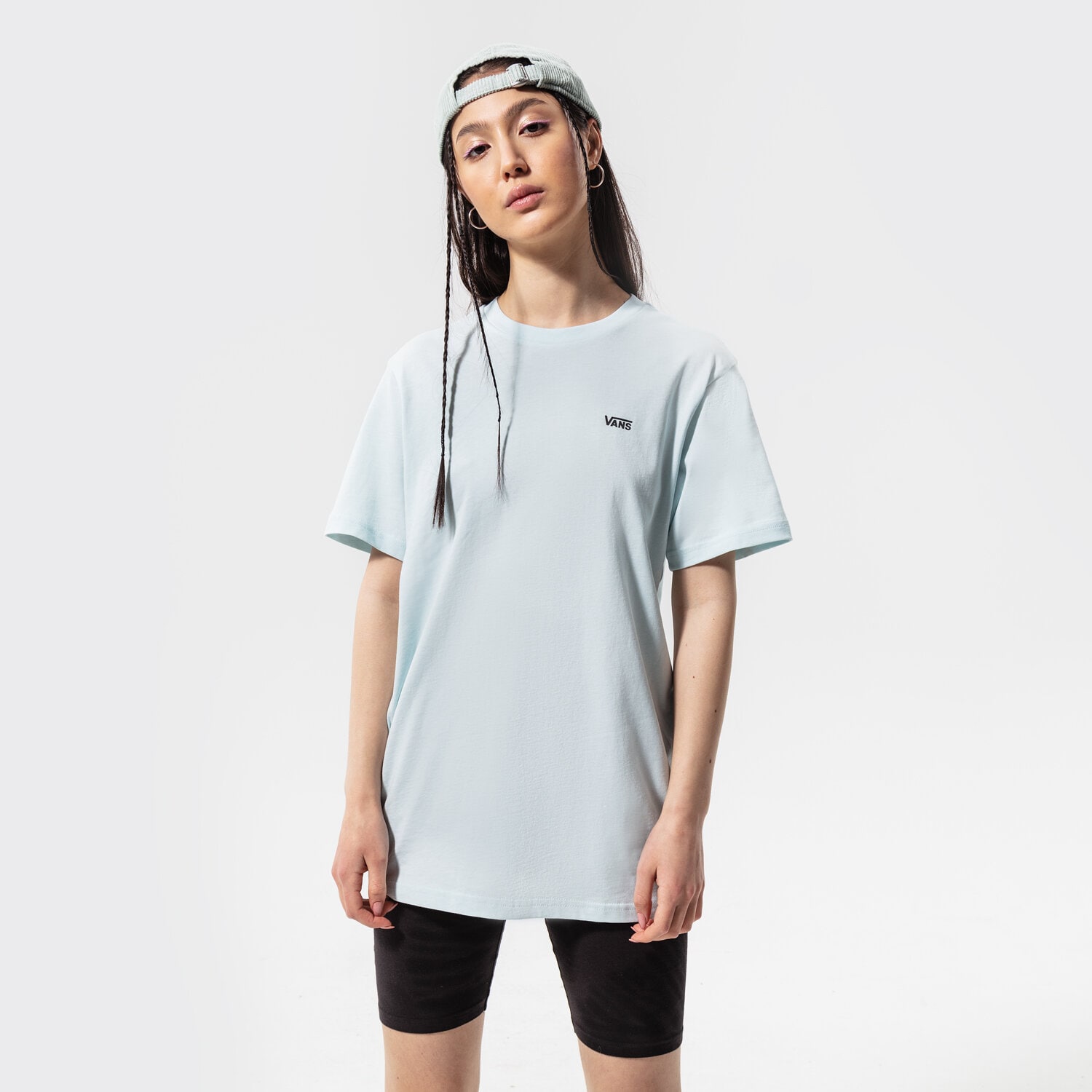 Koszulka, t-shirt damski VANS T-SHIRT LEFT CHEST LOGO TEE EM VN0A7RSRYRQ1 NIEBIESKI