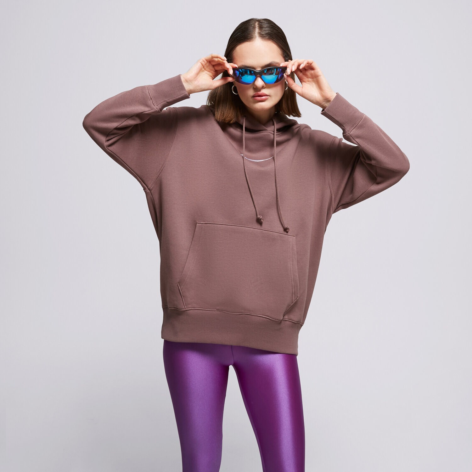 Bluza damska NIKE BLUZA Z KAPTUREM W NSW PHNX FLC OS PO HDY MS FD0892-291 BRĄZOWY