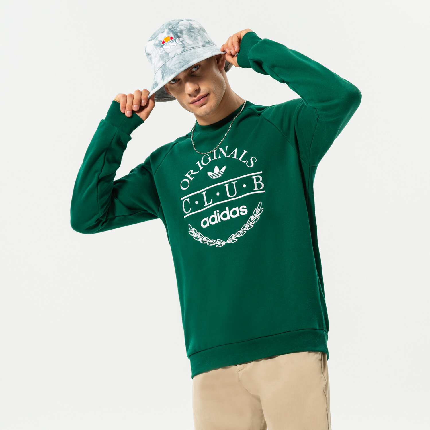 Bluza męska ADIDAS BLUZA CLUB SWEATER HR7895 ZIELONY