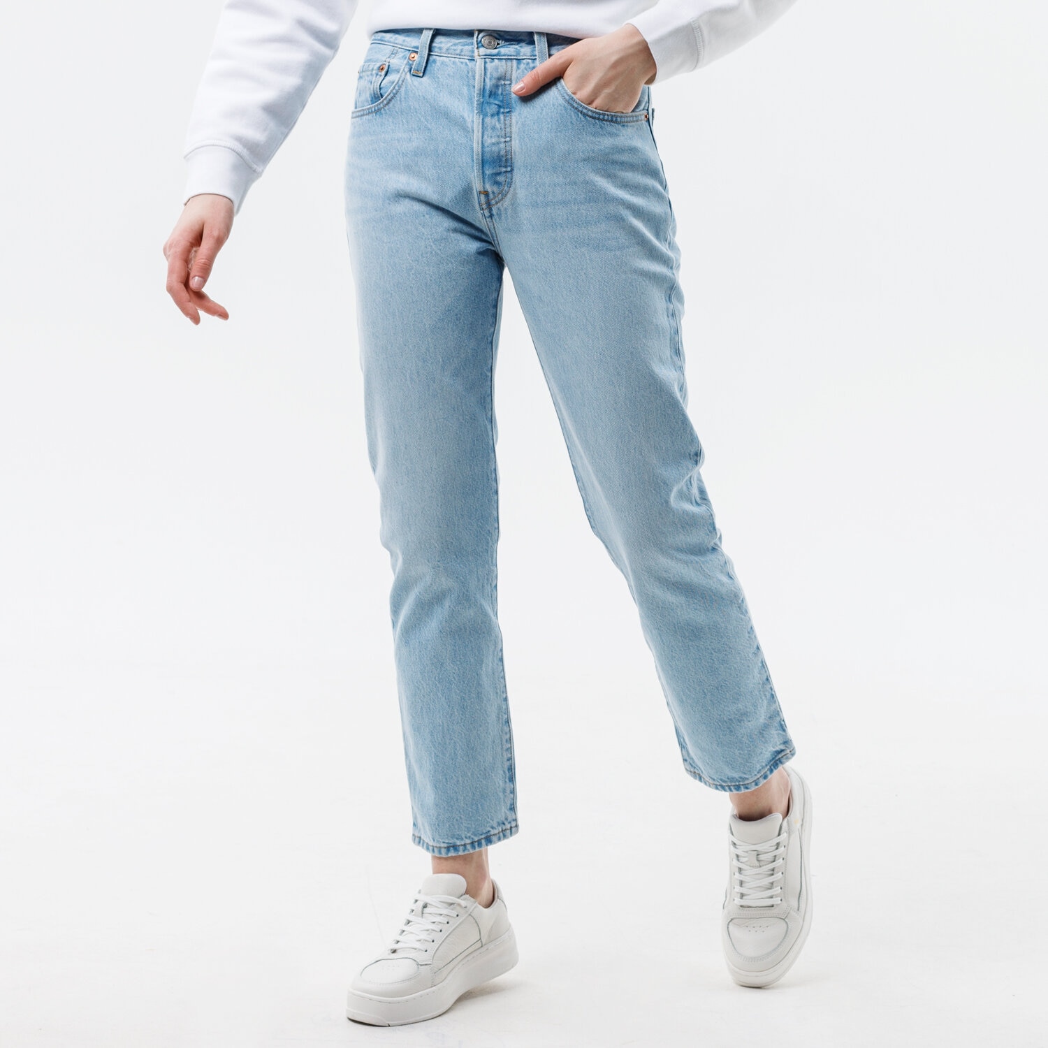 Spodnie sportowe damskie LEVI'S SPODNIE 501 CROP 36200-0124 NIEBIESKI