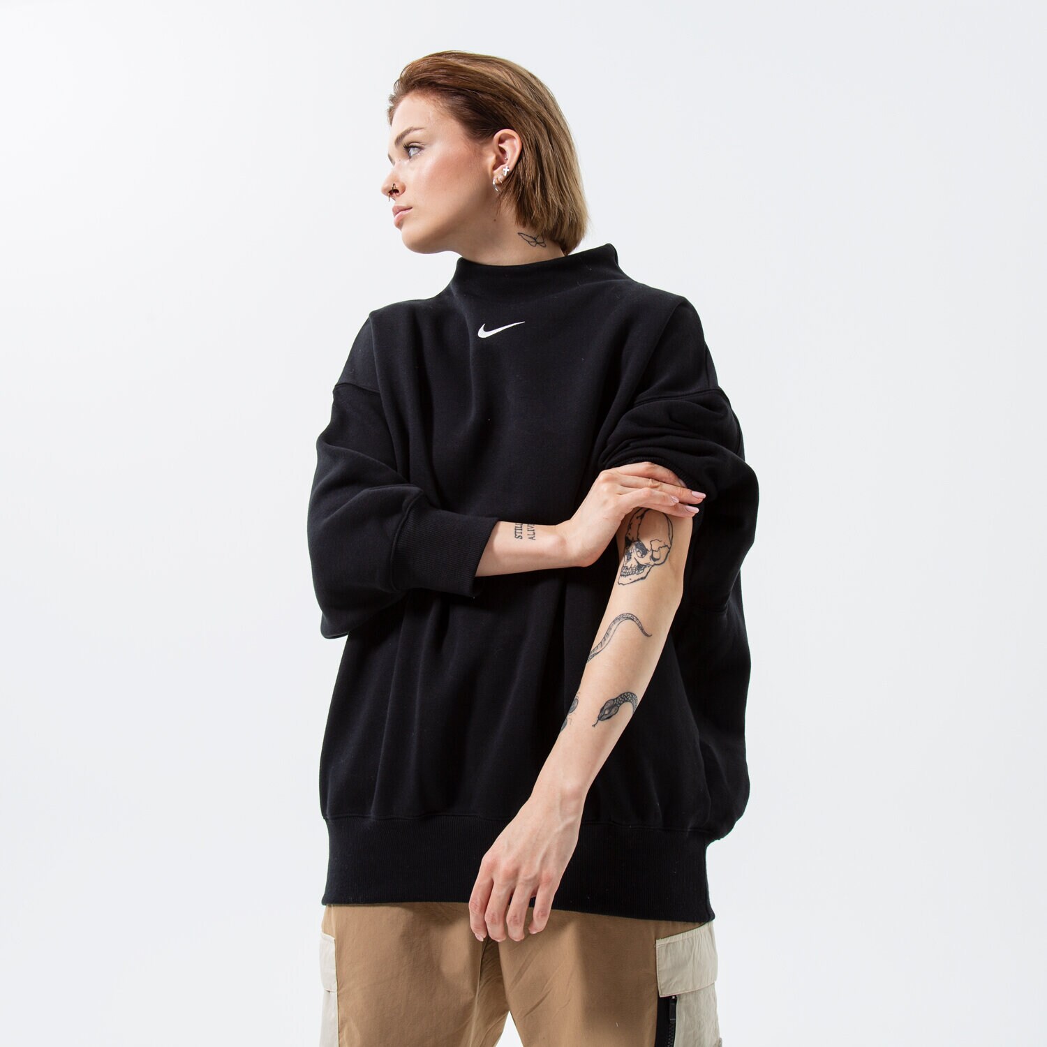 Bluza damska NIKE BLUZA W NSW STYLE FLC MOCK OOS DQ5765-010 CZARNY